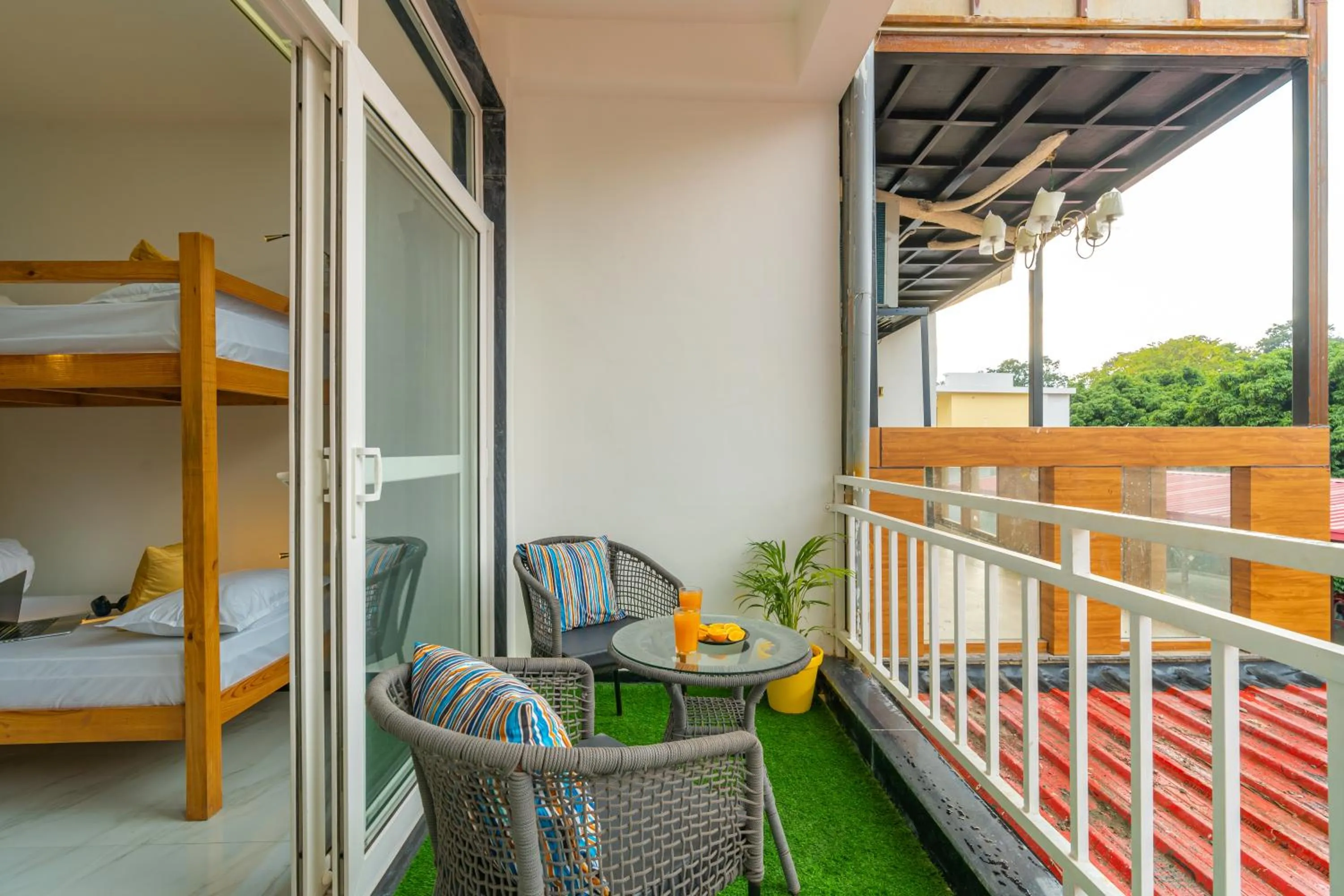 Patio, Bed in The Social Stays Dehradun