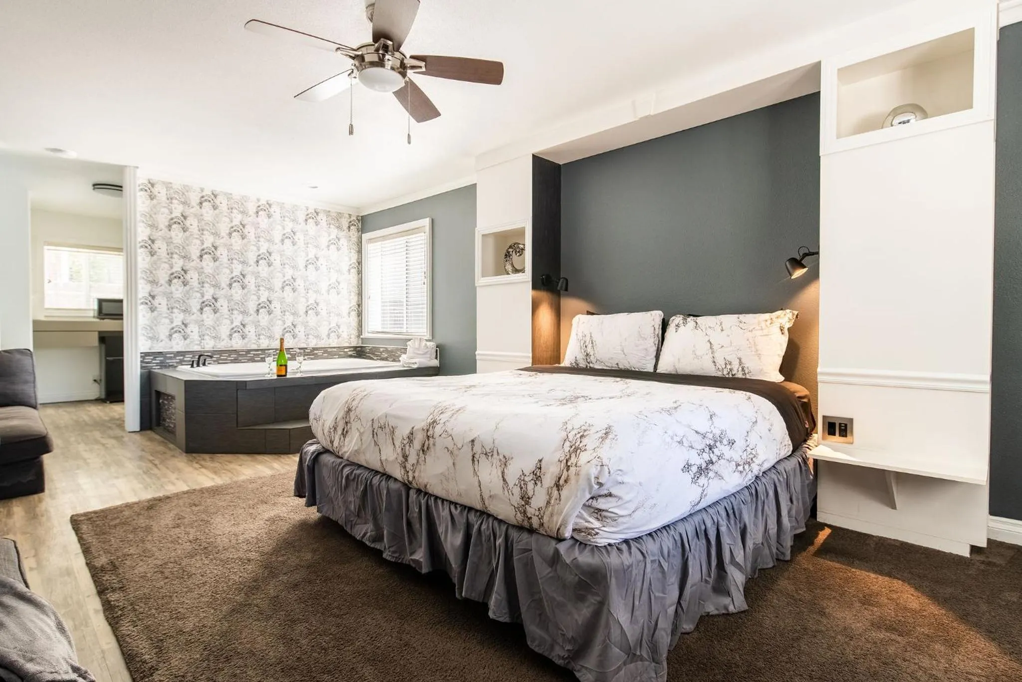 Bed in Big Bear Spa Suites