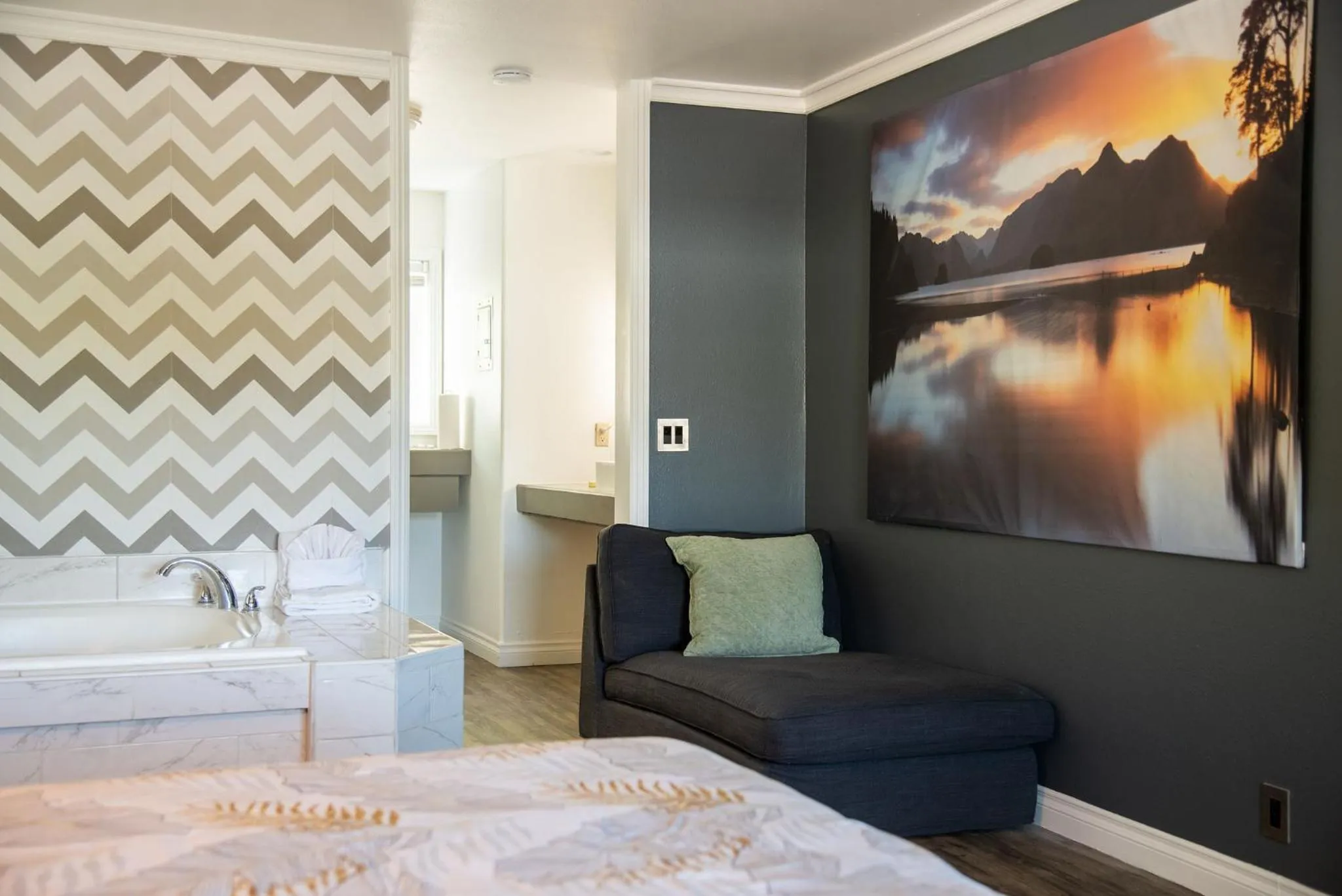 Bed in Big Bear Spa Suites