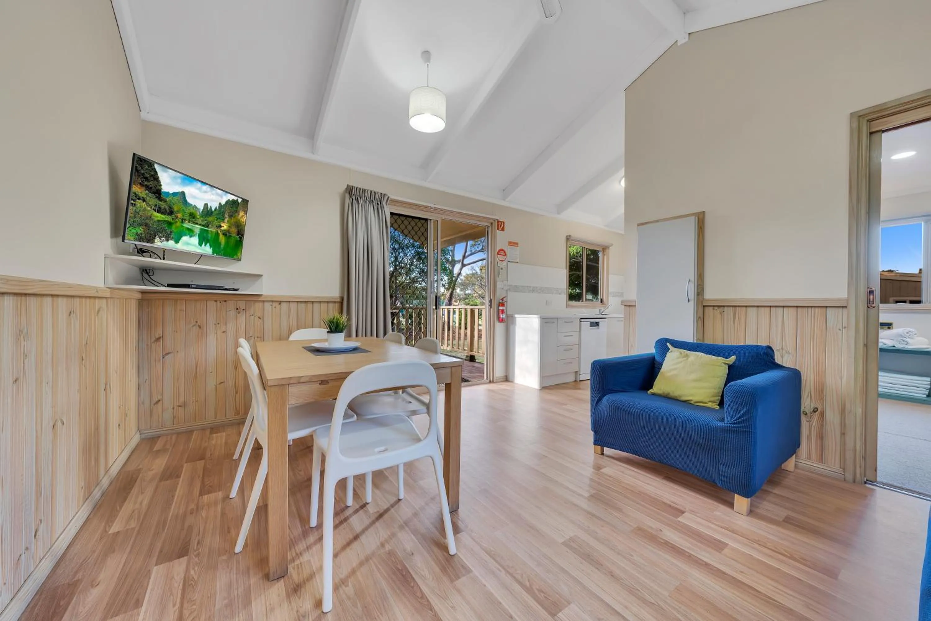 Living room in NRMA Broulee Holiday park