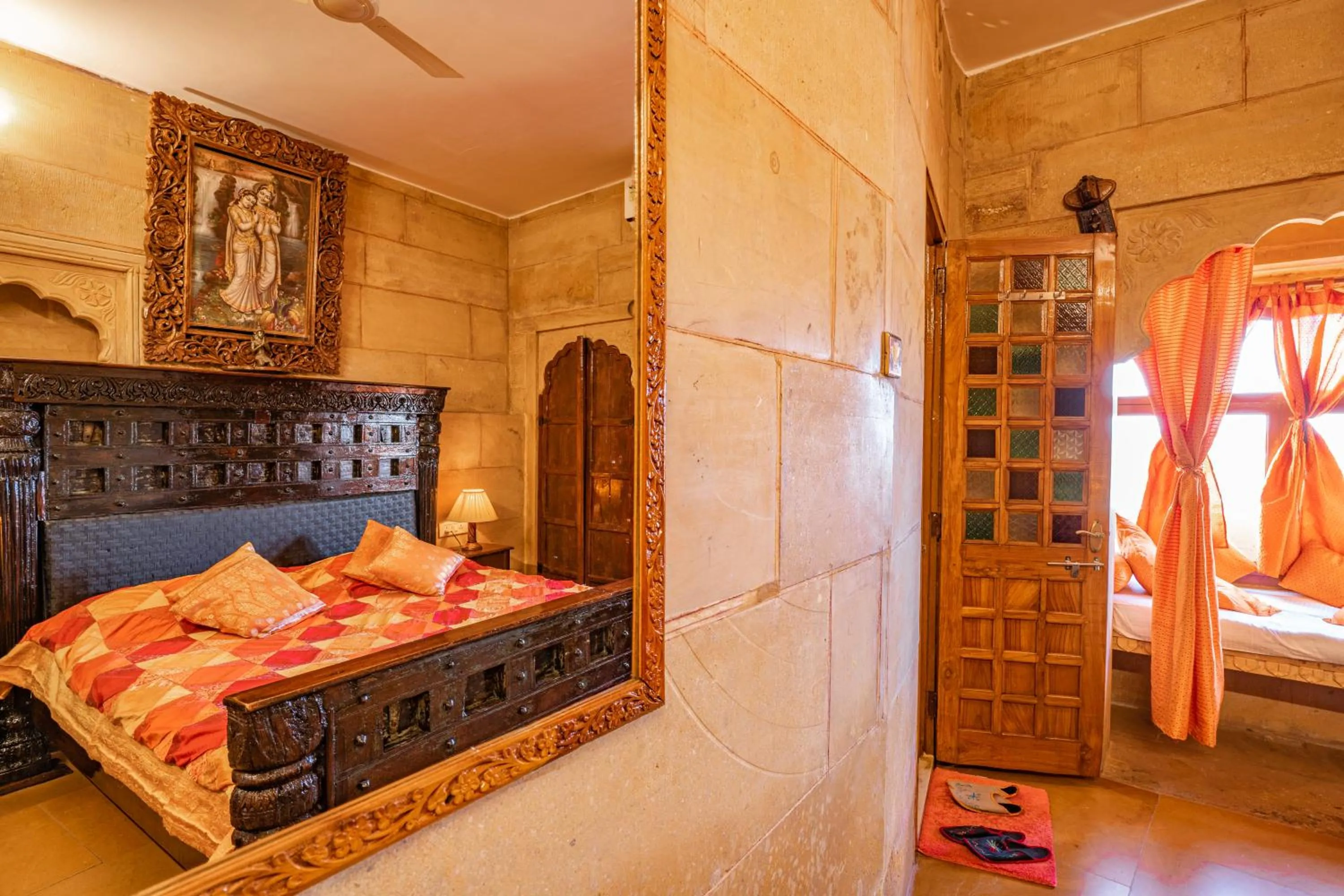 Photo of the whole room, Bed in Hotel Garh Jaisal Haveli