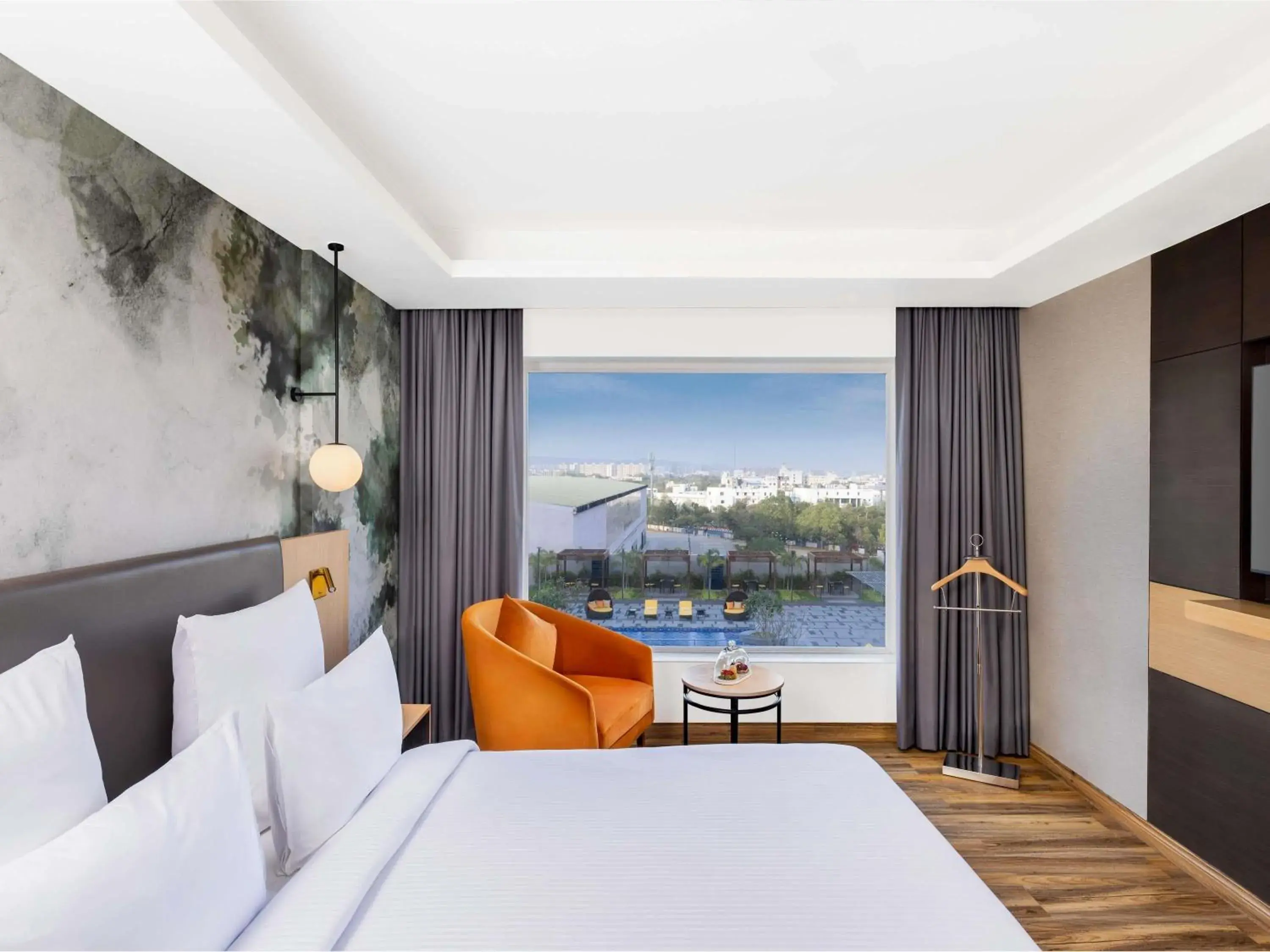 Executive Suite with One Double Bed - Non Smoking/Pool Side:Unlimited premium brands (6 to 8 PM) daily *, 1+1 on drinks (11 AM-7 PM),15% off on F&B, 15% off on Spa, Free Gaming Zone access, Complimentary coffee&Tea (6AM-8 PM), Early Checkin by 2hrs(SAV) in Novotel Jaipur Convention Centre Executive Suite with One Double Bed - Non Smoking/Pool Side:Unlimited premium brands (6 to 8 PM) daily *, 1+1 on drinks (11 AM-7 PM),15% off on F&B, 15% off on Spa, Free Gaming Zone access, Complimentary coffee&Tea (6AM-8 PM), Early Checkin by 2hrs(SAV) in Novotel Jaipur Convention Centre