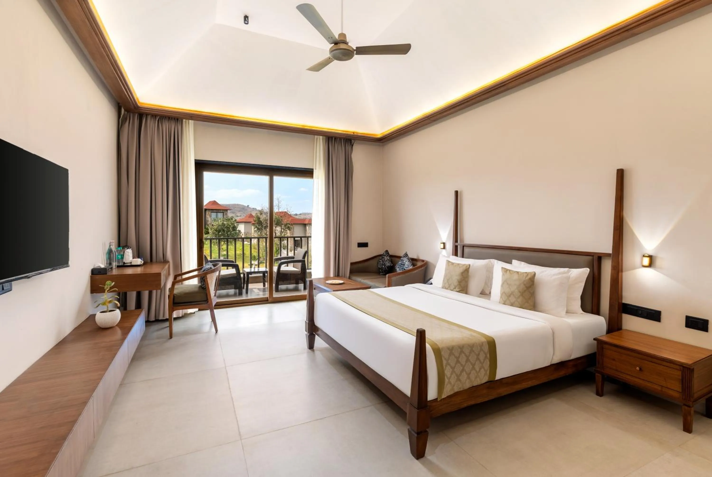 Bed in Sajjan Bagh Resort Kumbhalgarh