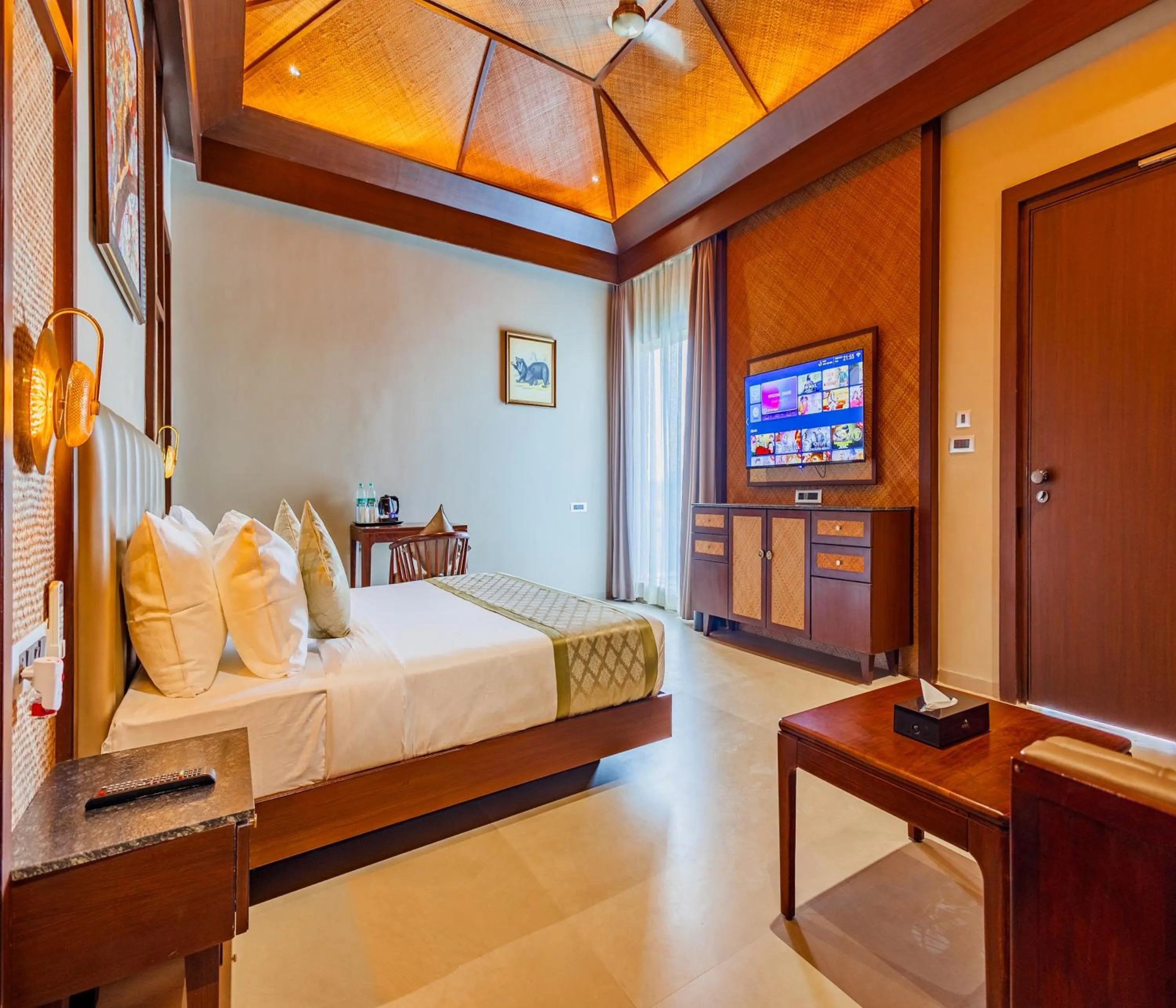 Communal lounge/ TV room, Bed in Sajjan Bagh Resort Kumbhalgarh