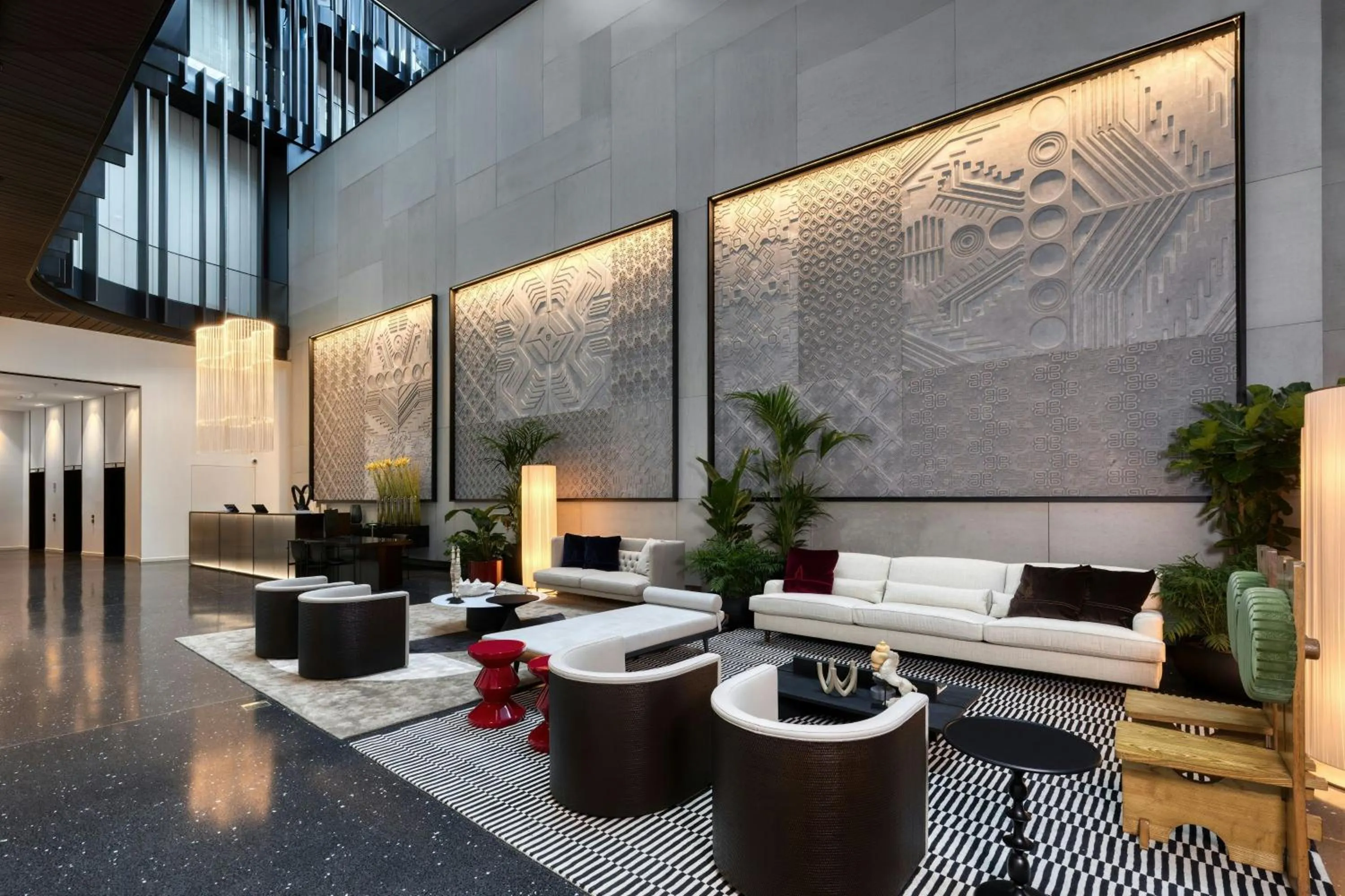Lobby or reception in Dorothea Hotel, Budapest, Autograph Collection
