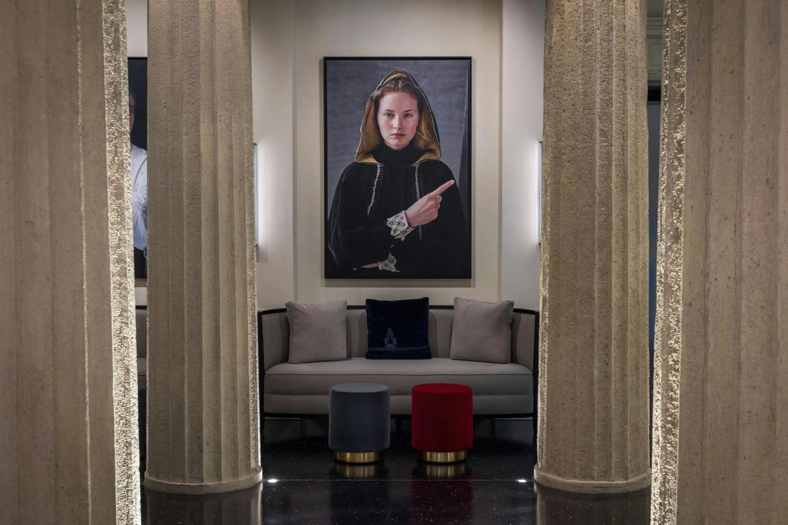 Lobby or reception in Dorothea Hotel, Budapest, Autograph Collection