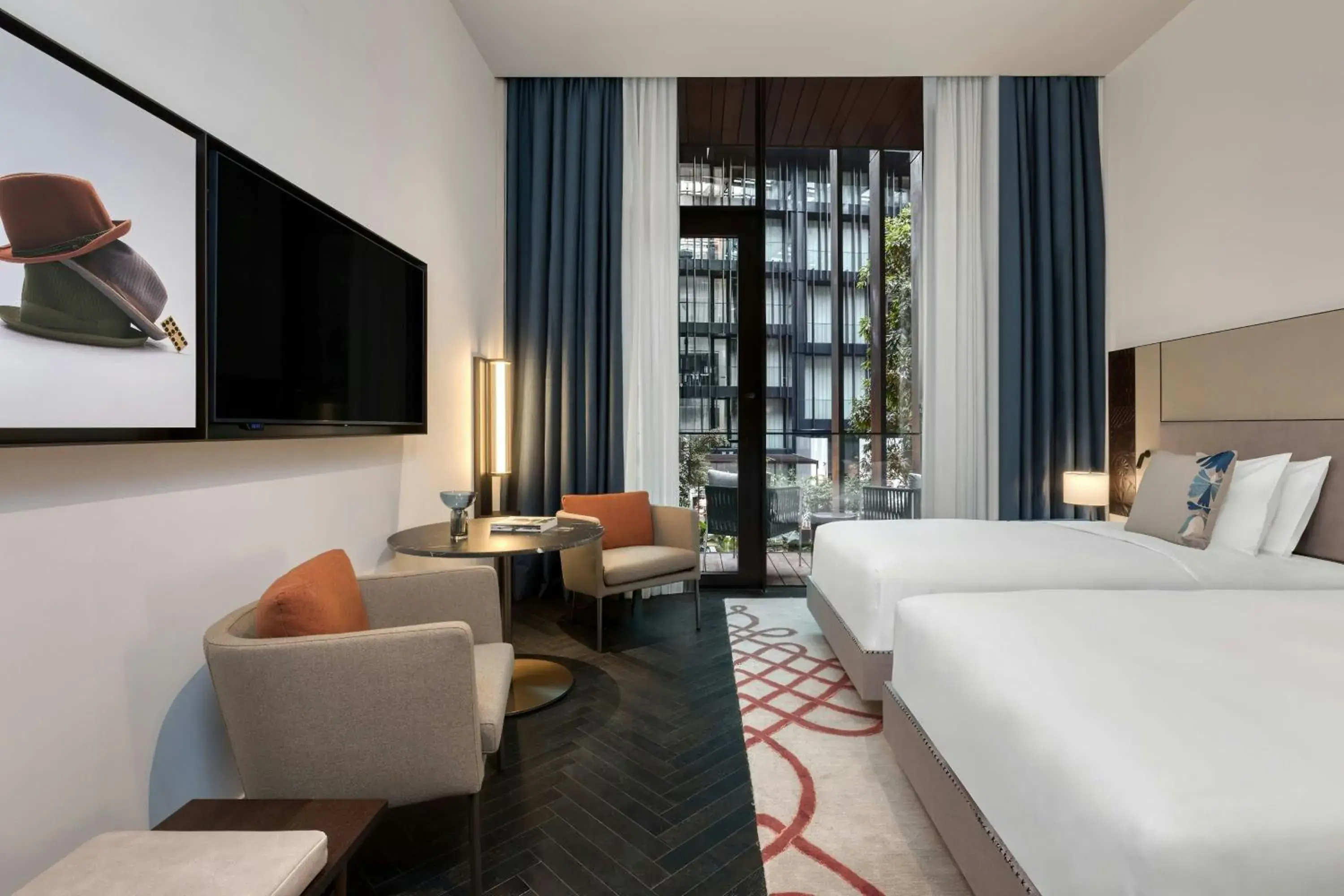 Atrium Twin Room with Two Twin Beds and Balcony - Atrium View in Dorothea Hotel, Budapest, Autograph Collection Atrium Twin Room with Two Twin Beds and Balcony - Atrium View in Dorothea Hotel, Budapest, Autograph Collection