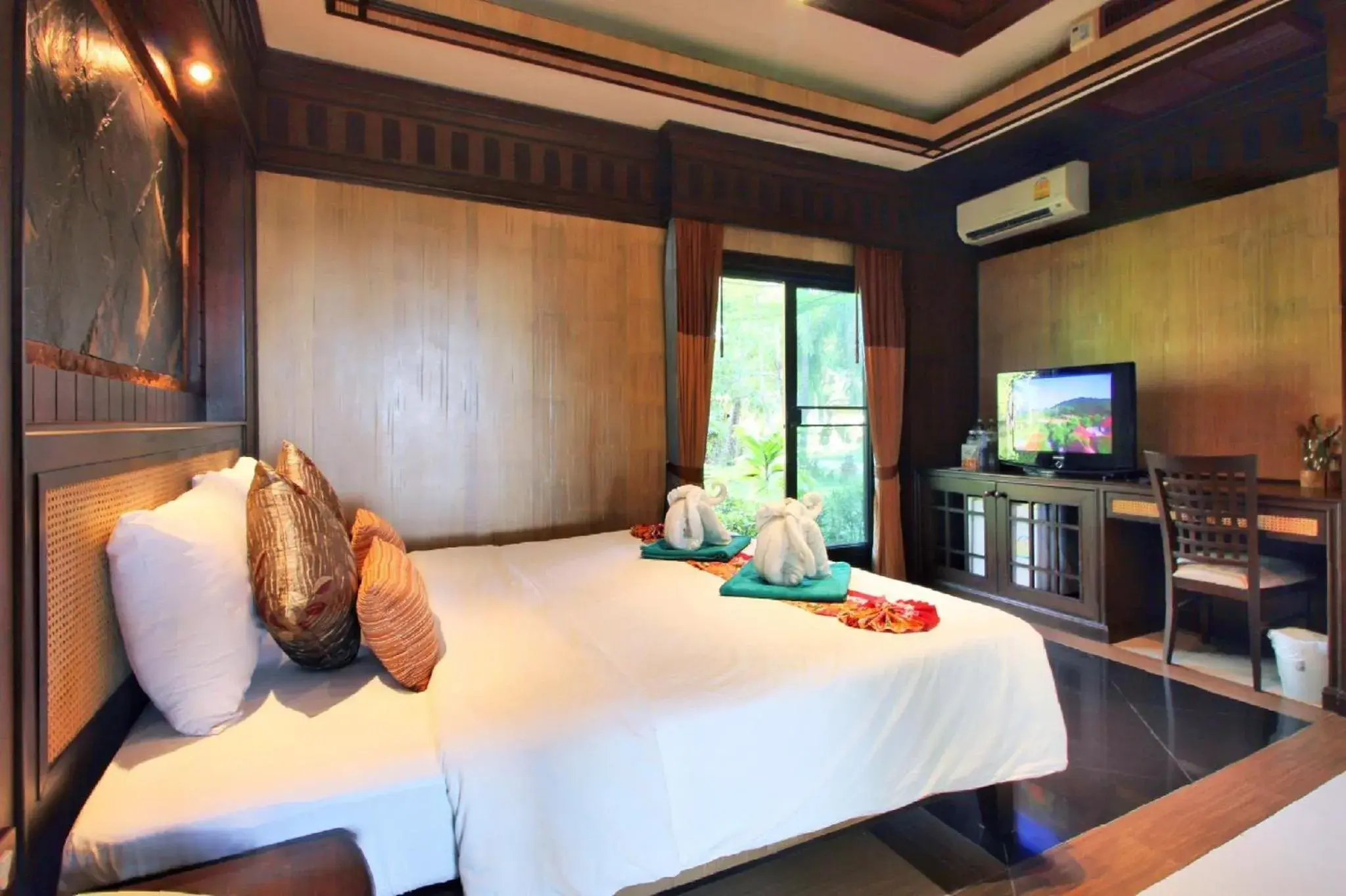 Bedroom, Bed in Hotel and Beach Bungalow at Lanta Resort Bedroom, Bed in Hotel and Beach Bungalow at Lanta Resort