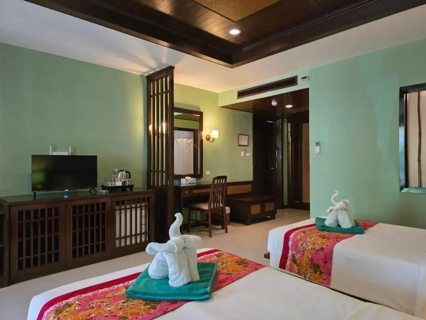 Bed in Hotel and Beach Bungalow at Lanta Resort Bed in Hotel and Beach Bungalow at Lanta Resort