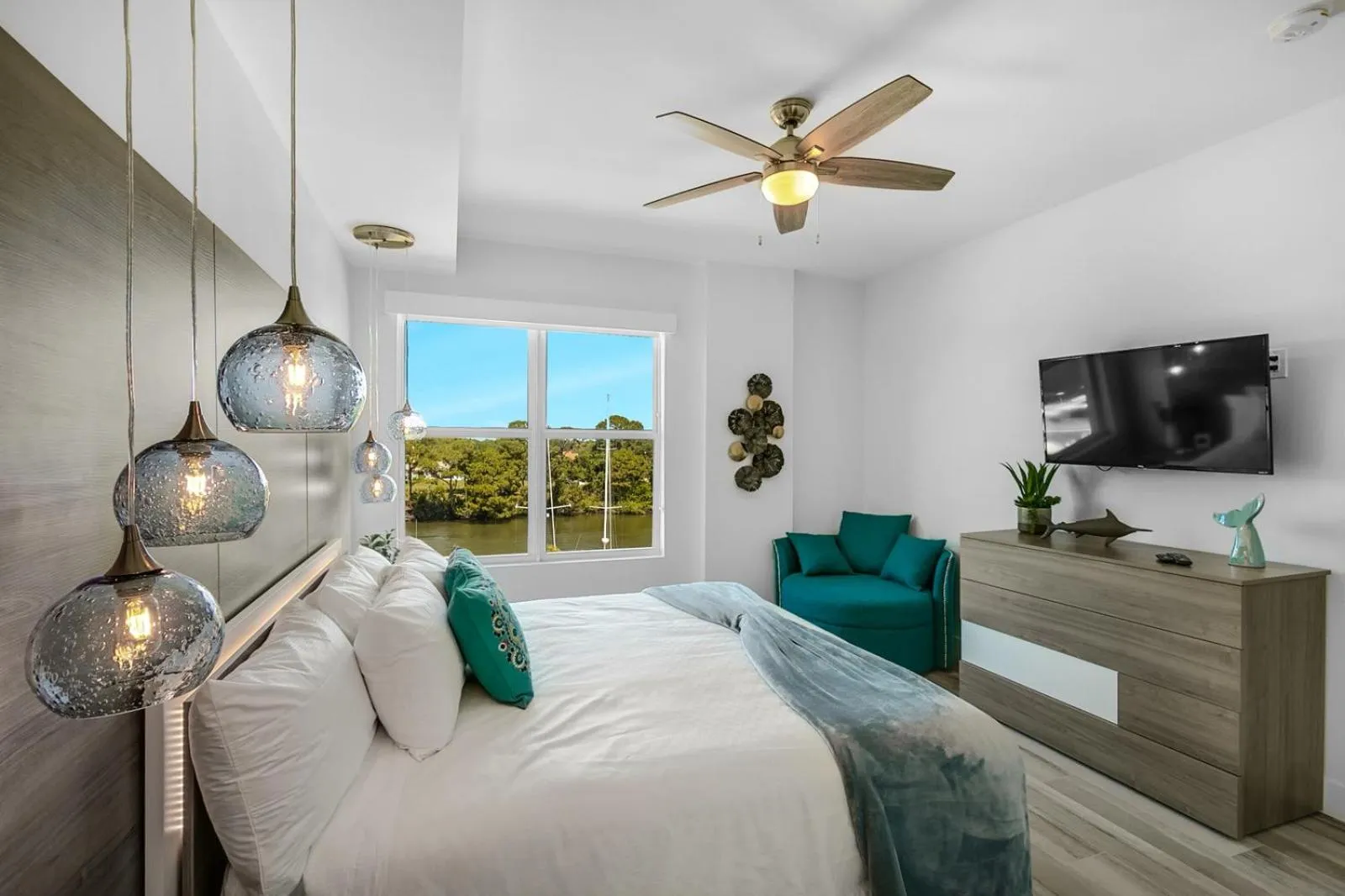 Bed in Dolphins Vacation Rental