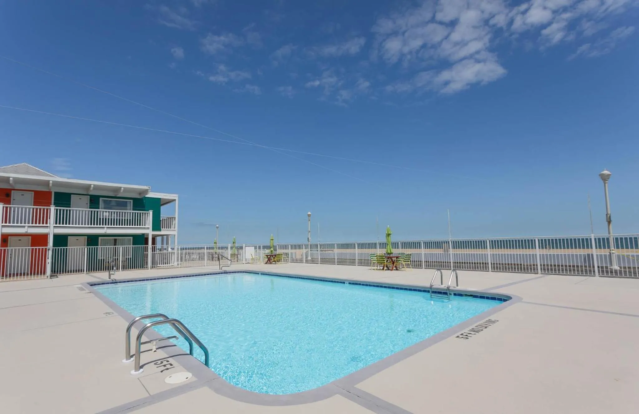 Pool view in Fish Tales Boardwalk Inn & Ocean Mecca Motel