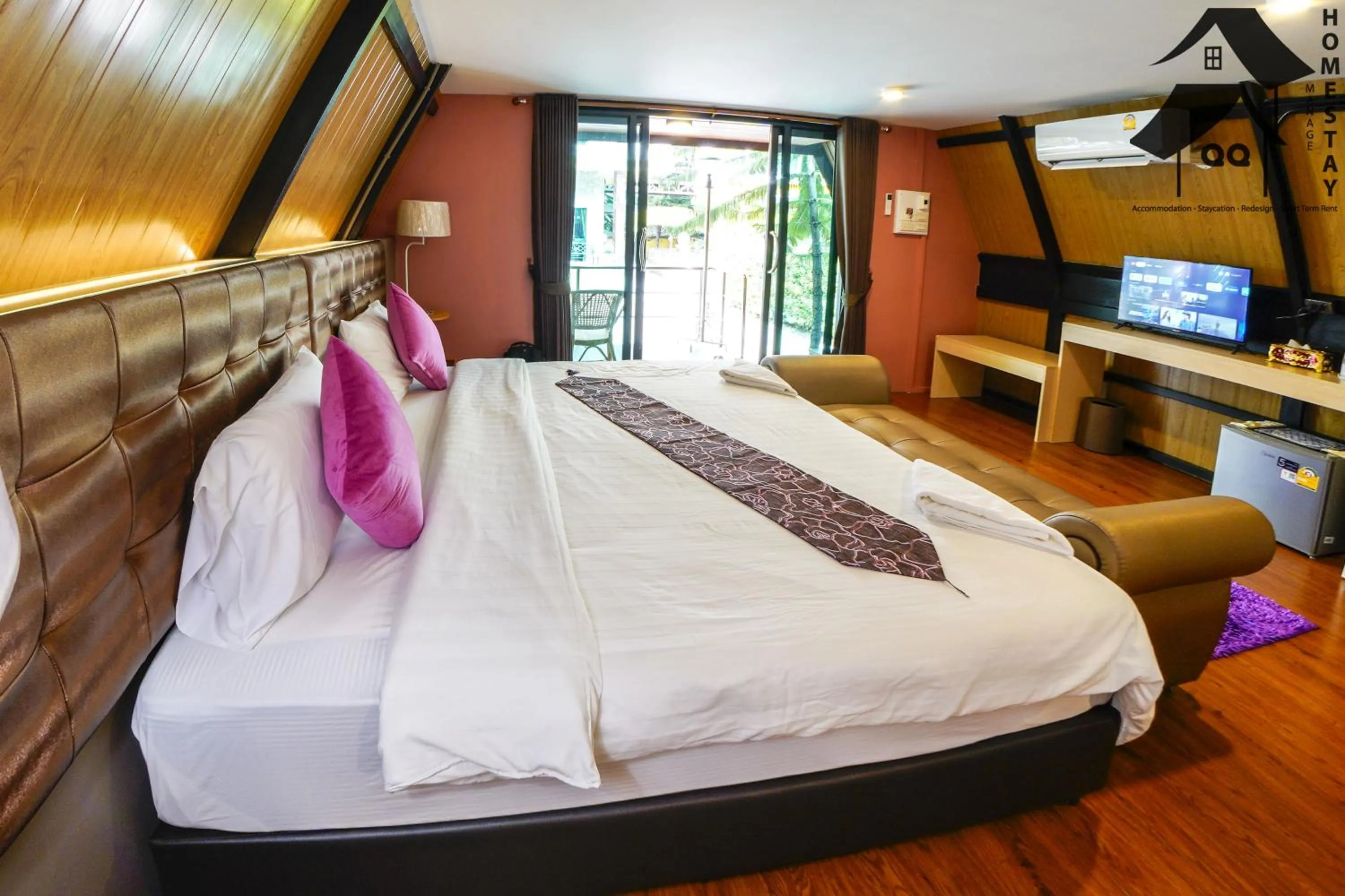 Bed in Happy Garden Resort Betong