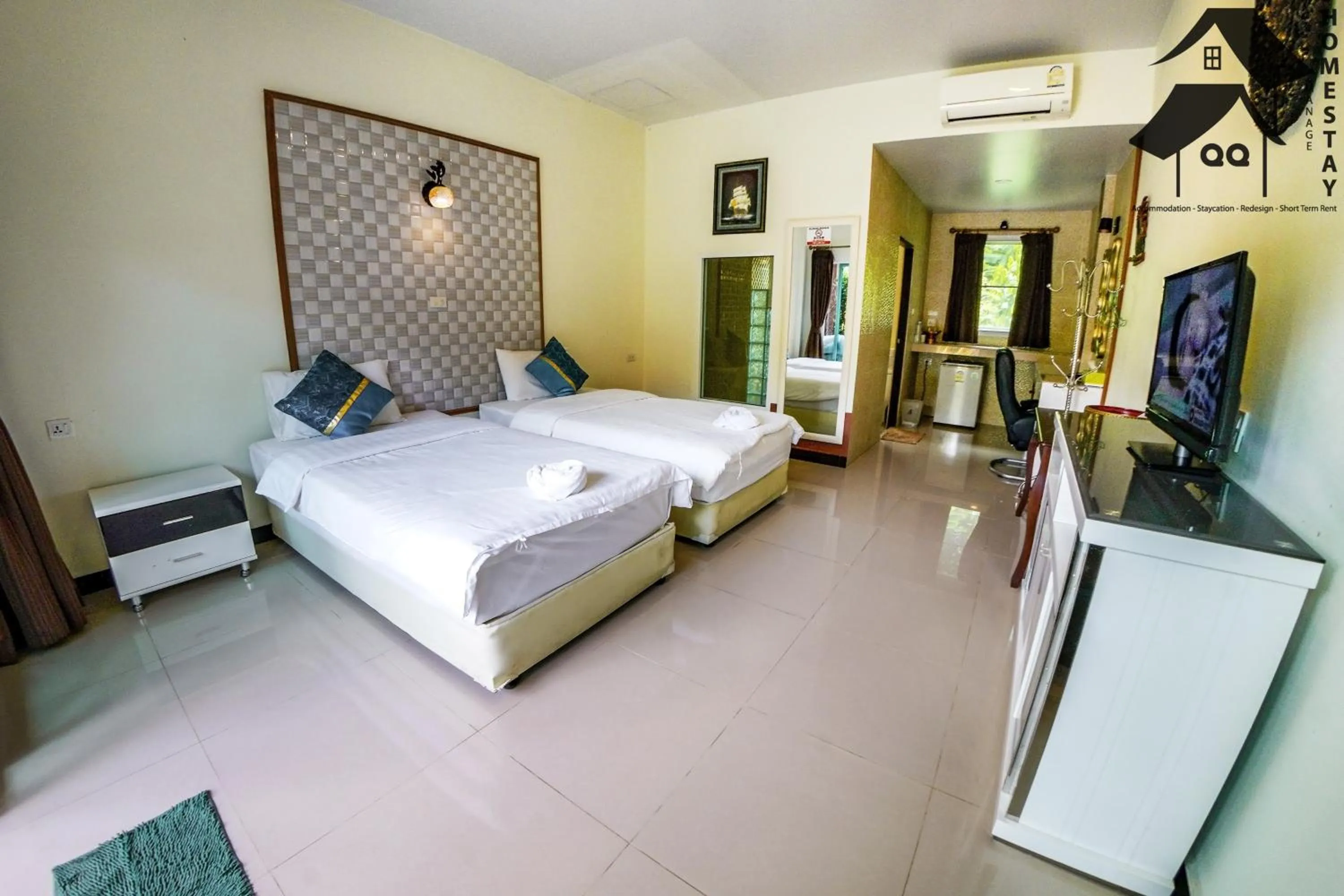 Bed in Happy Garden Resort Betong