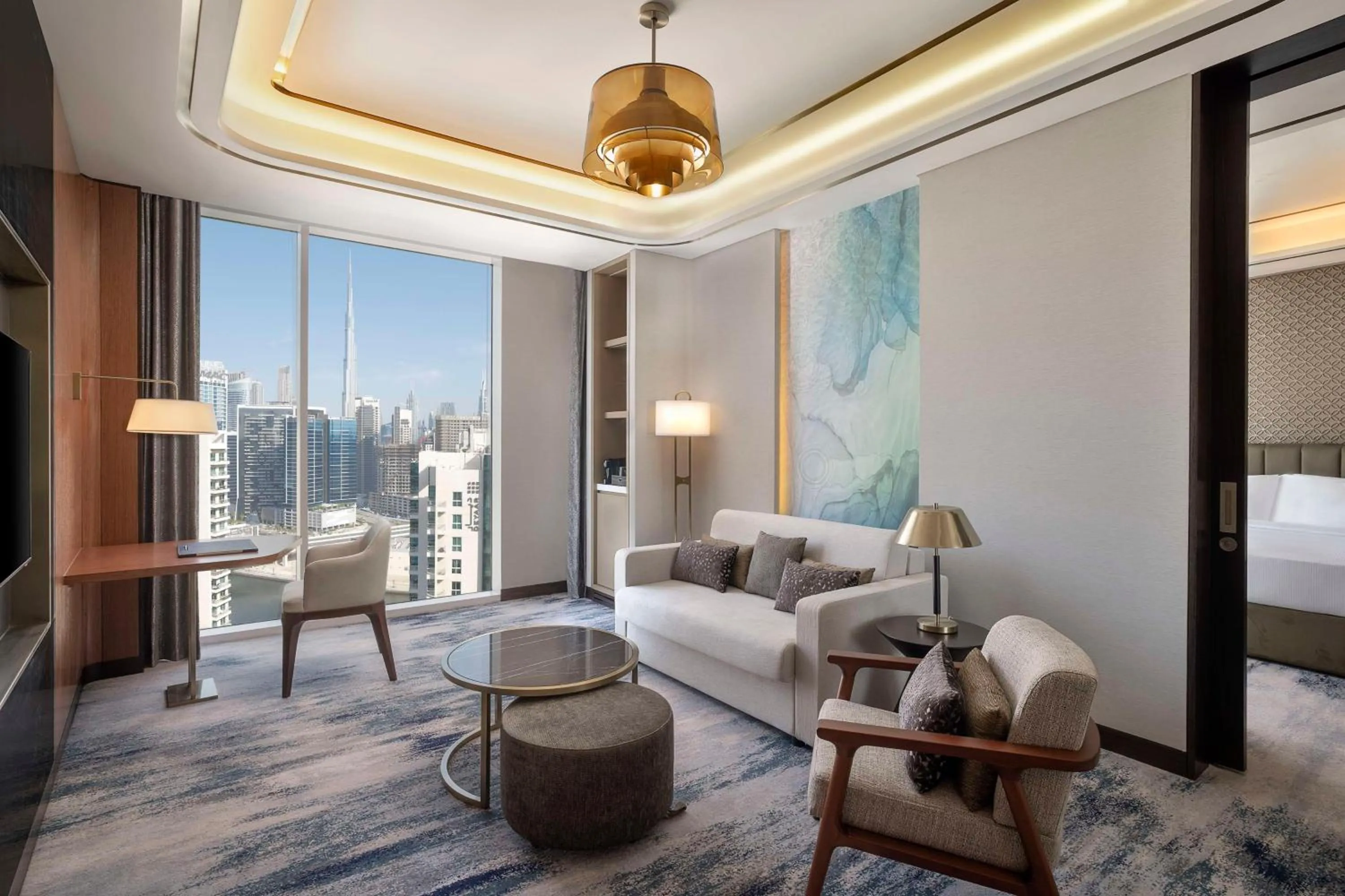 Living room, Bed in Embassy Suites By Hilton Dubai Business Bay