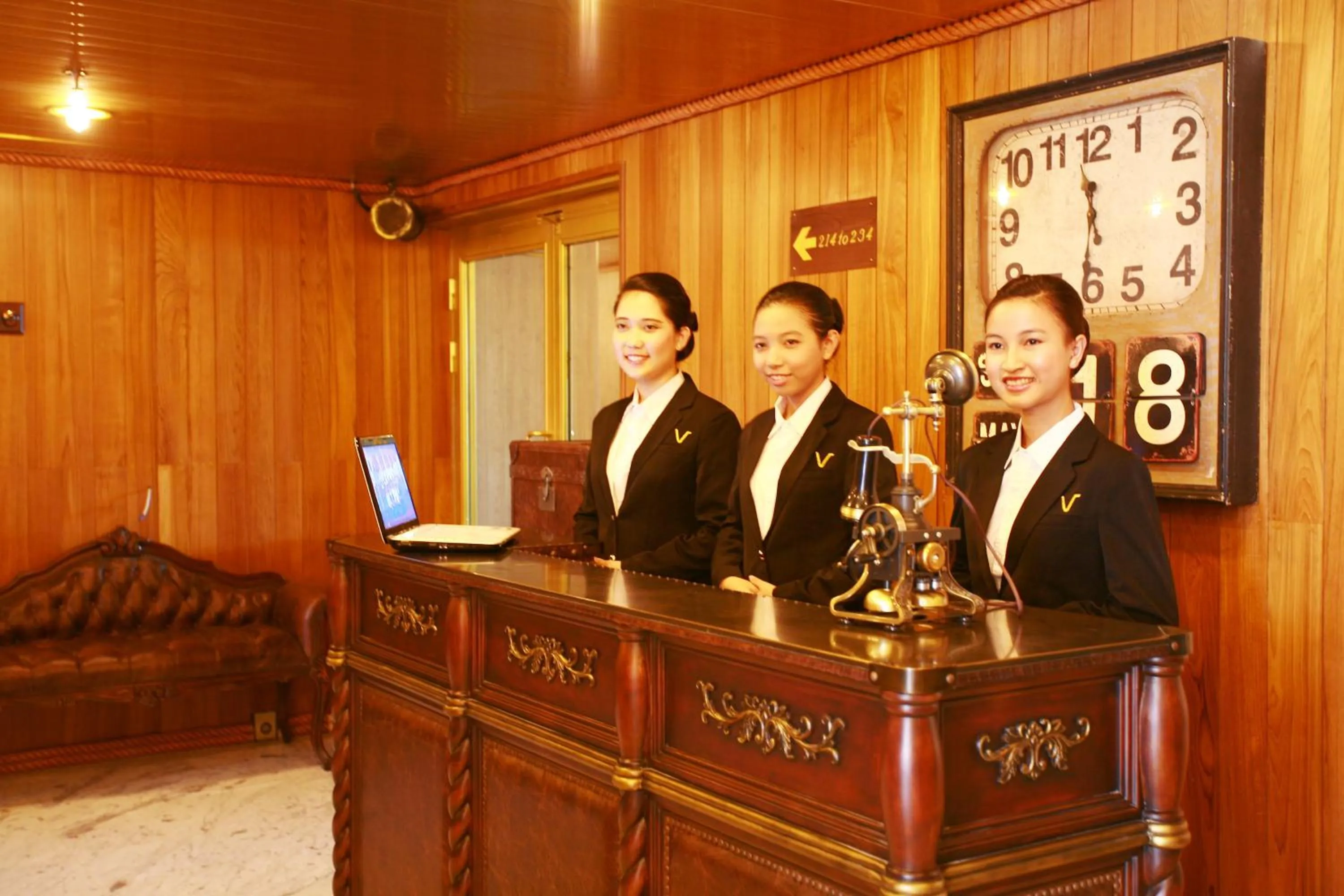 Staff in Vintage Luxury Yacht Hotel