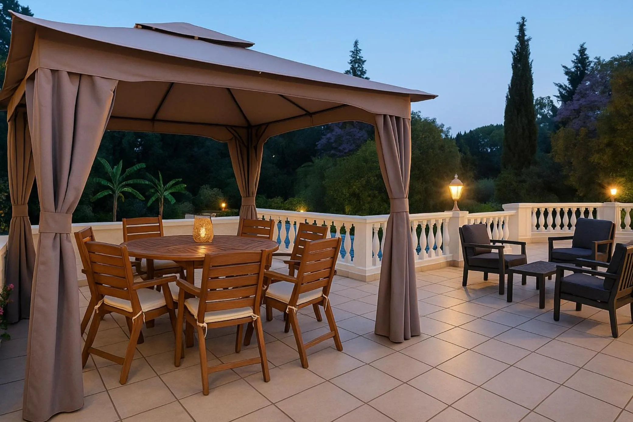 Balcony/Terrace in Villa Small Paradise private pool, jacuzzi, BBQ, complete privacy