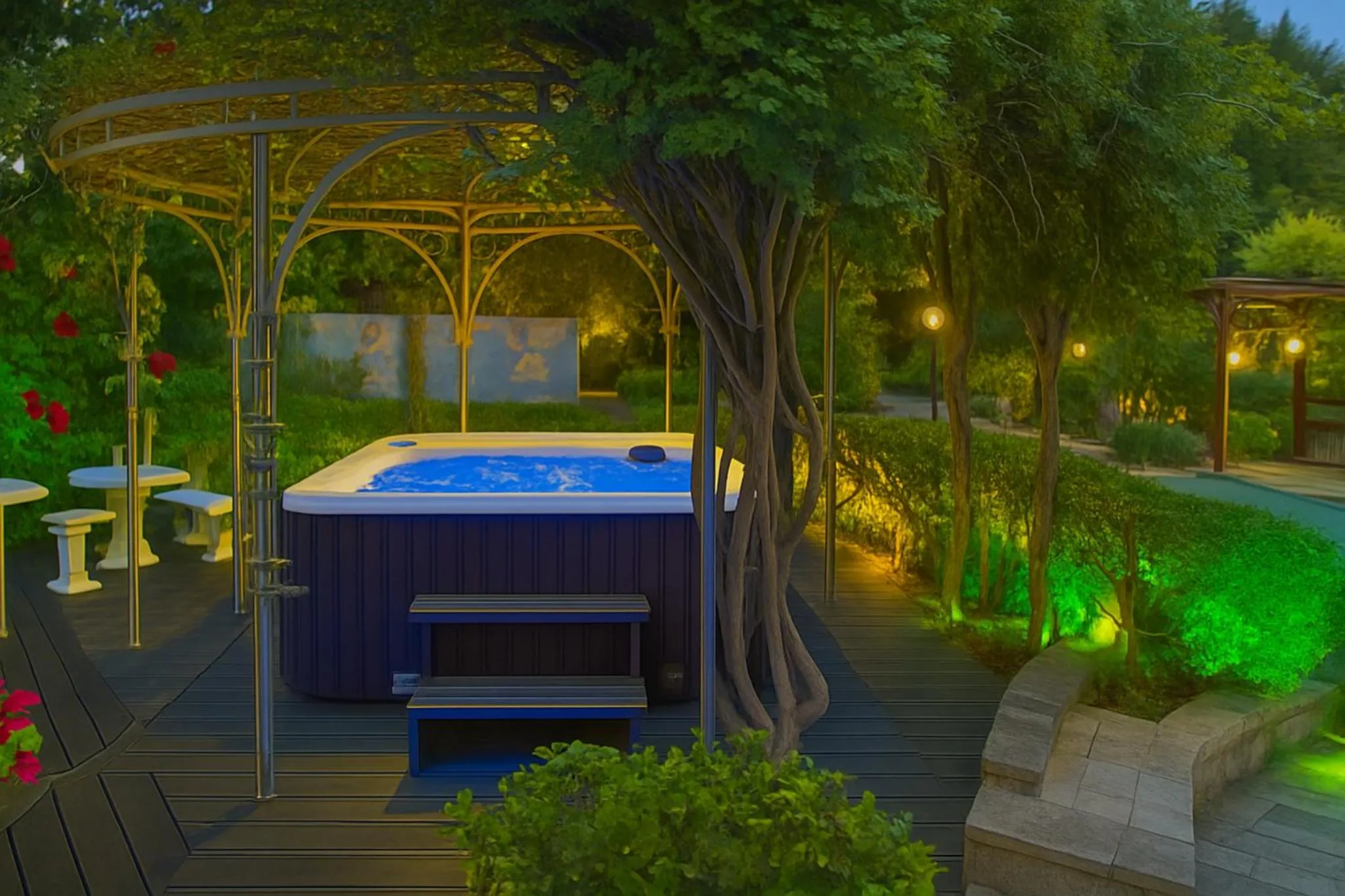 Hot Tub in Villa Small Paradise private pool, jacuzzi, BBQ, complete privacy