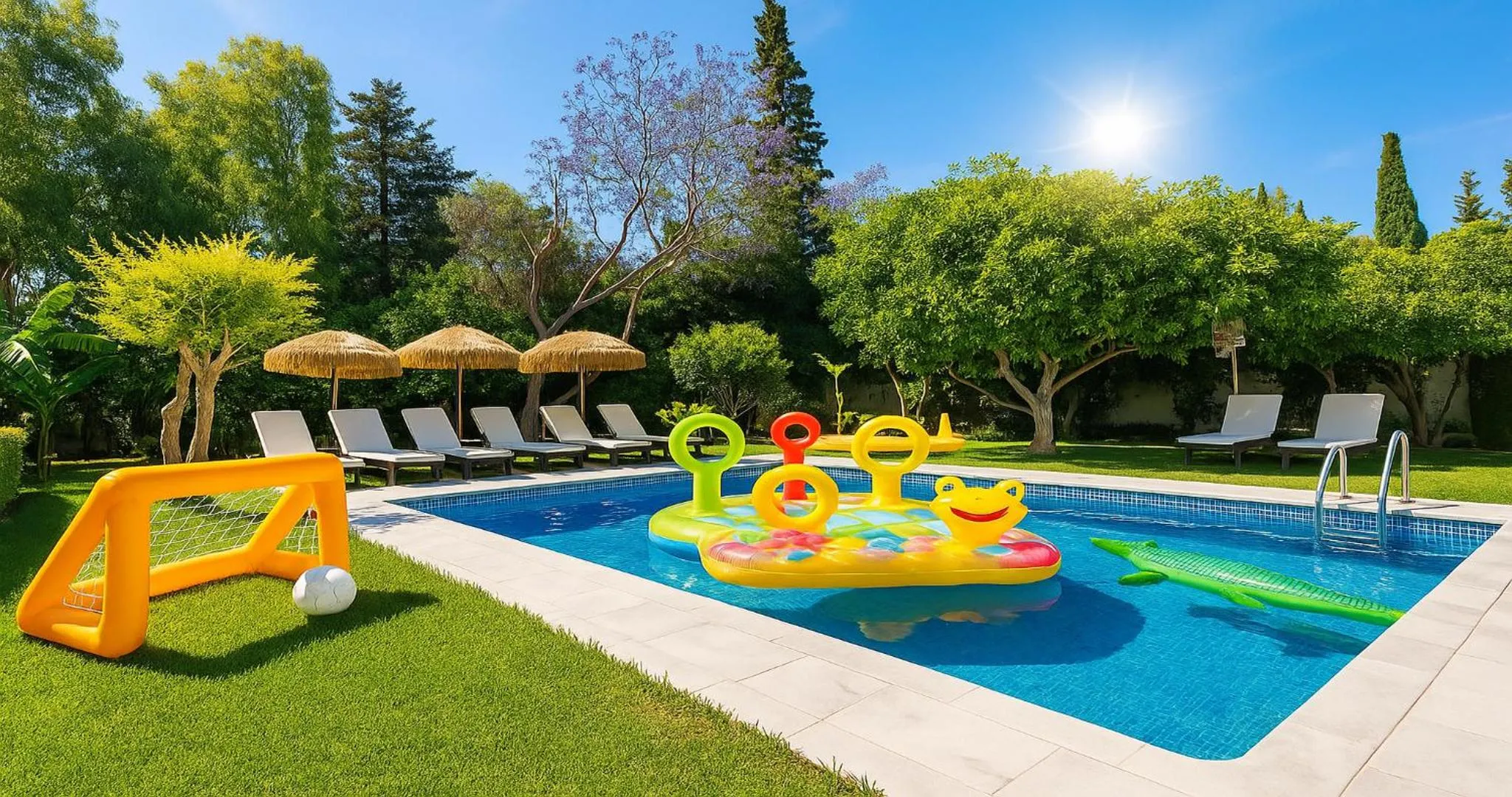 children in Villa Small Paradise private pool, jacuzzi, BBQ, complete privacy