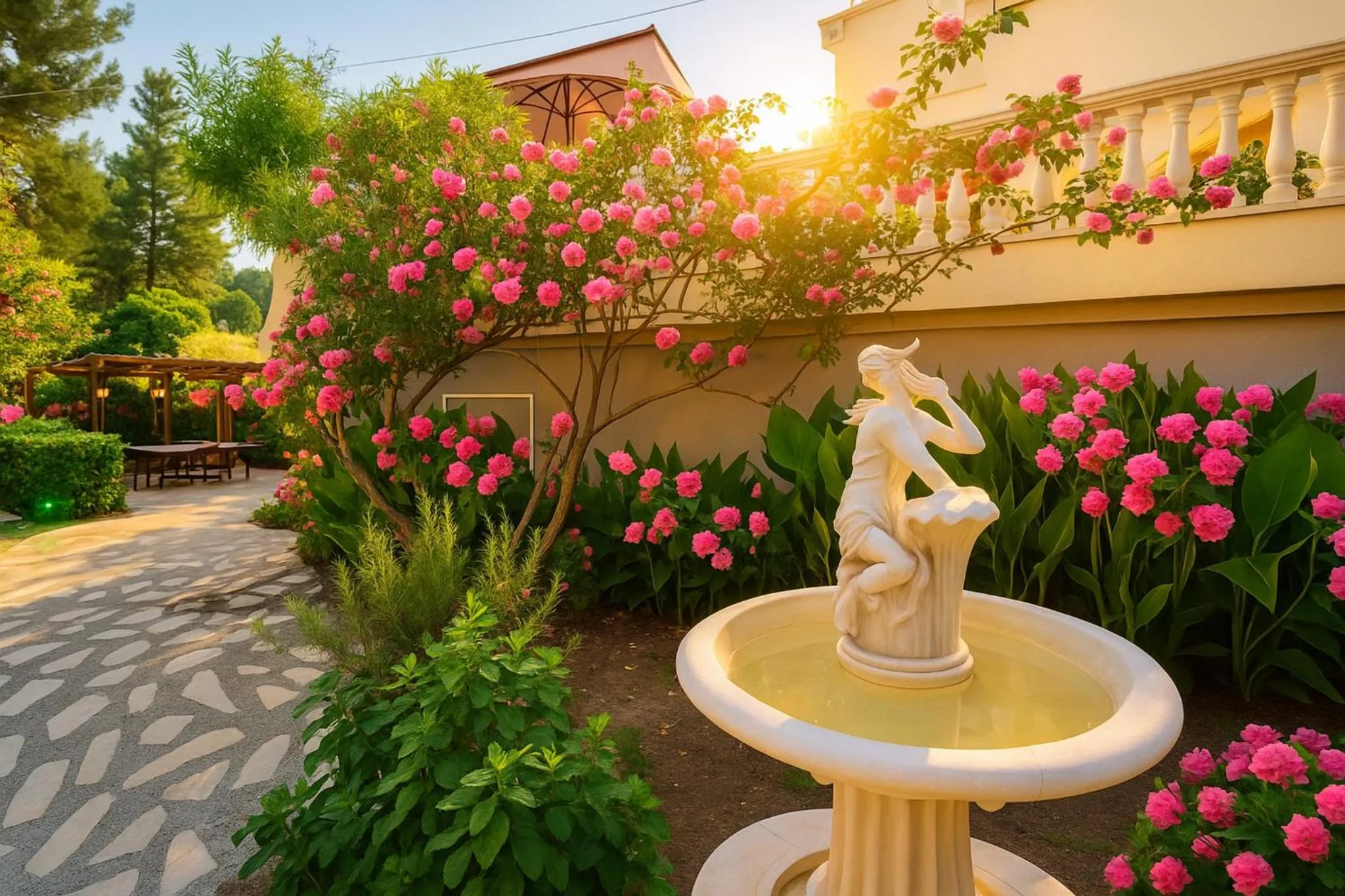 Garden in Villa Small Paradise private pool, jacuzzi, BBQ, complete privacy