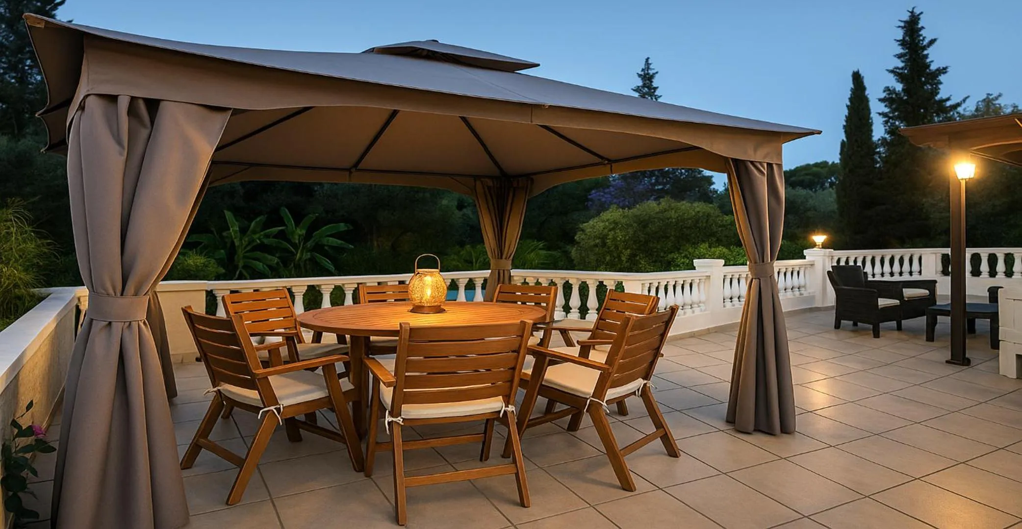 Balcony/Terrace in Villa Small Paradise private pool, jacuzzi, BBQ, complete privacy