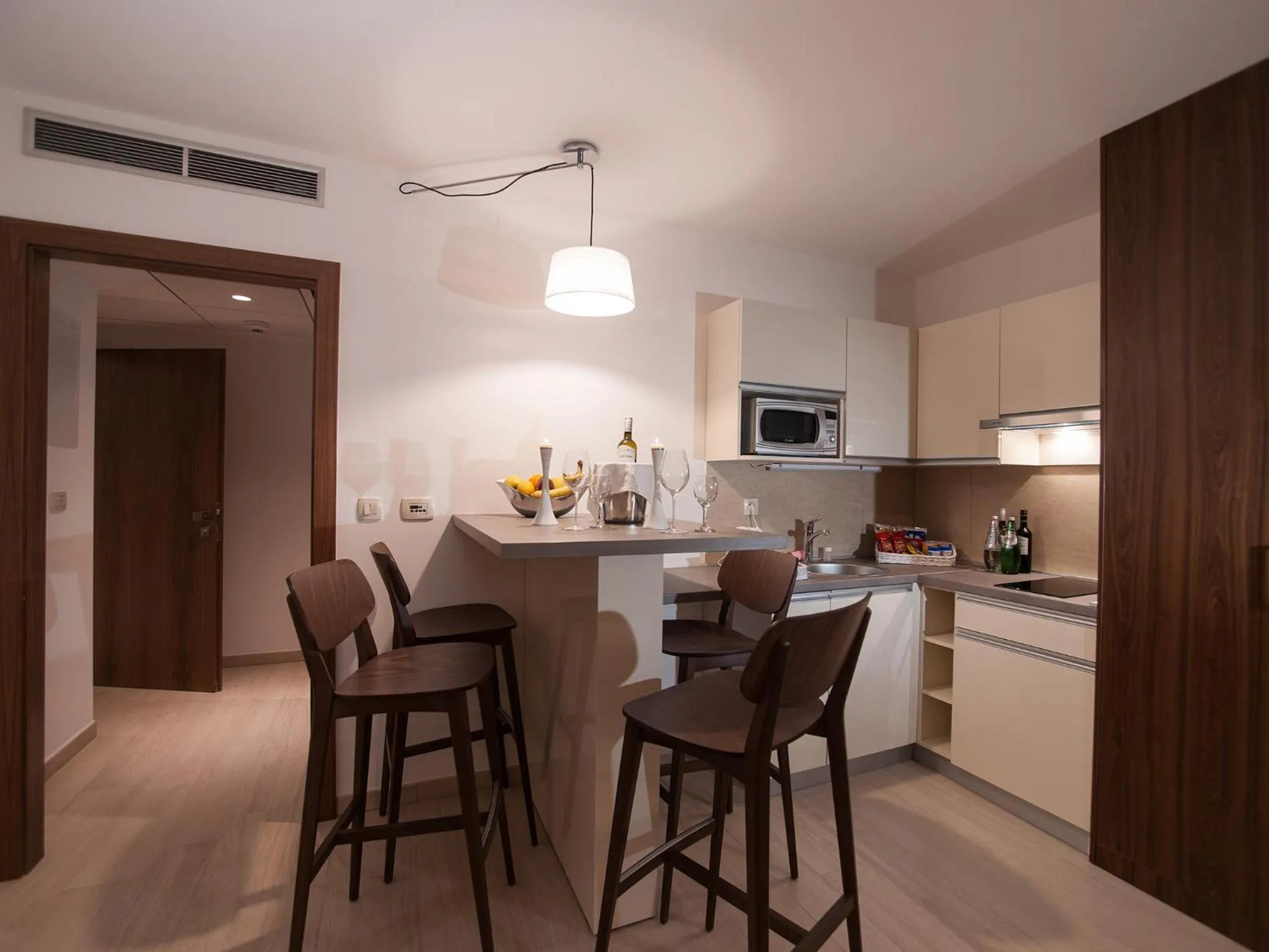 Kitchen or kitchenette in Aparthotel Miramare