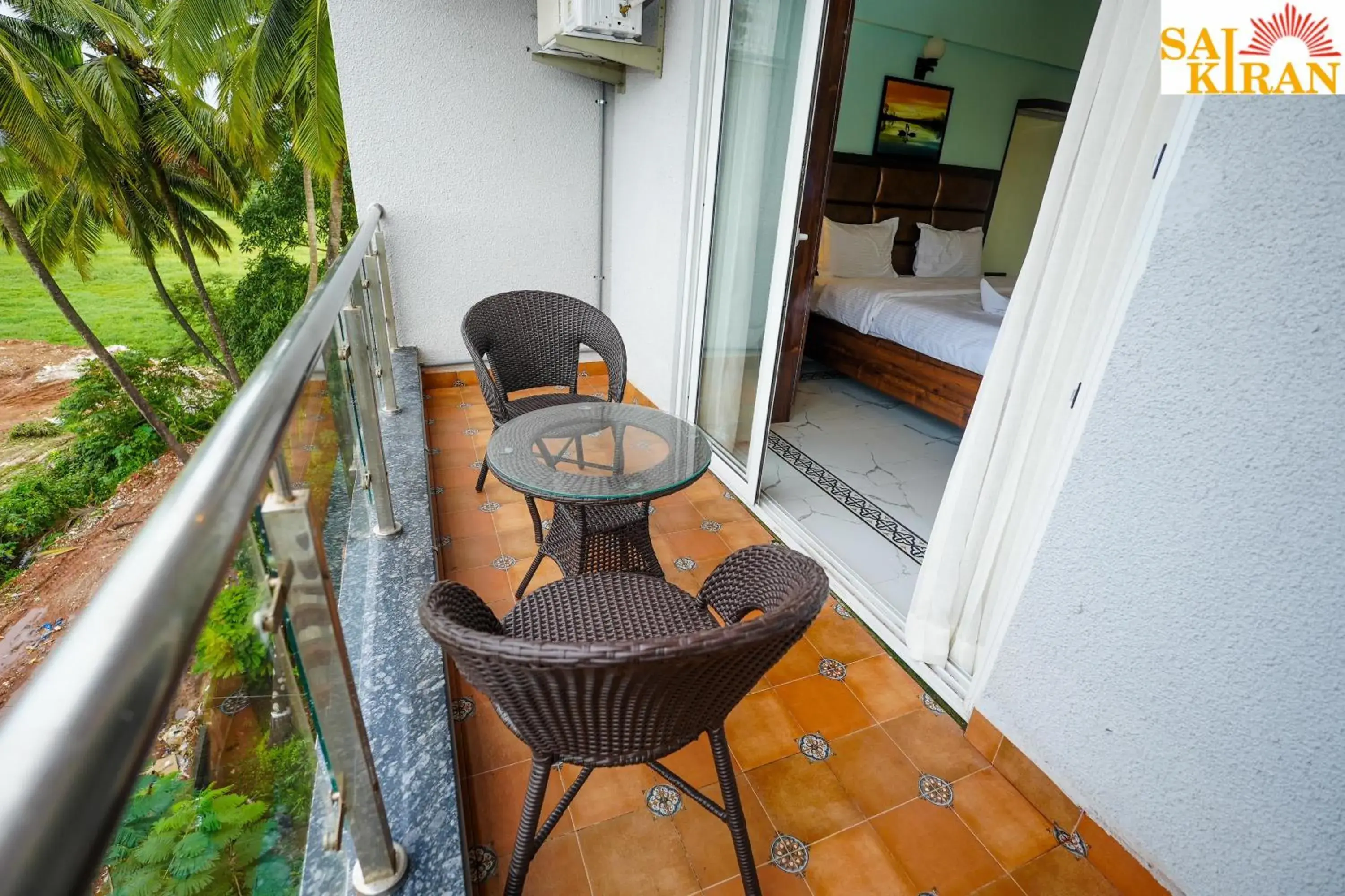 Deluxe Double Room with Balcony in Saikiran Hotel Deluxe Double Room with Balcony in Saikiran Hotel