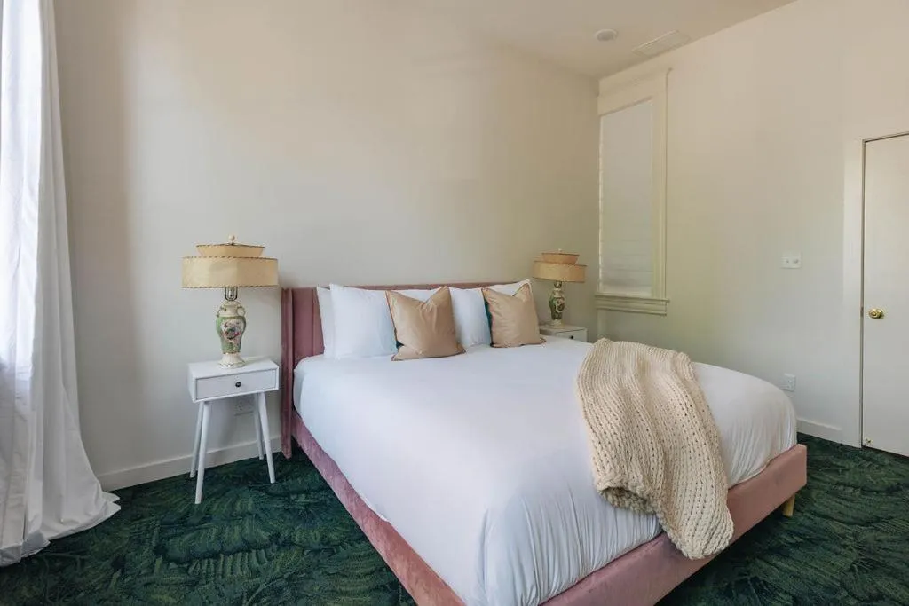 Bed in The Bellwether Hotel