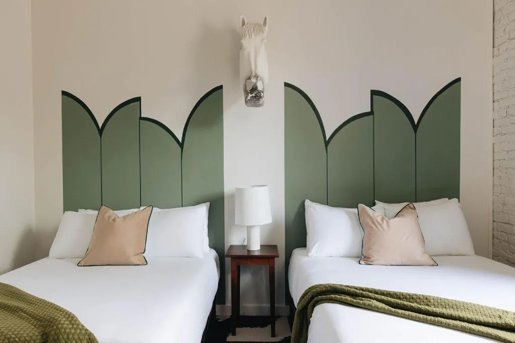 Bed in The Bellwether Hotel