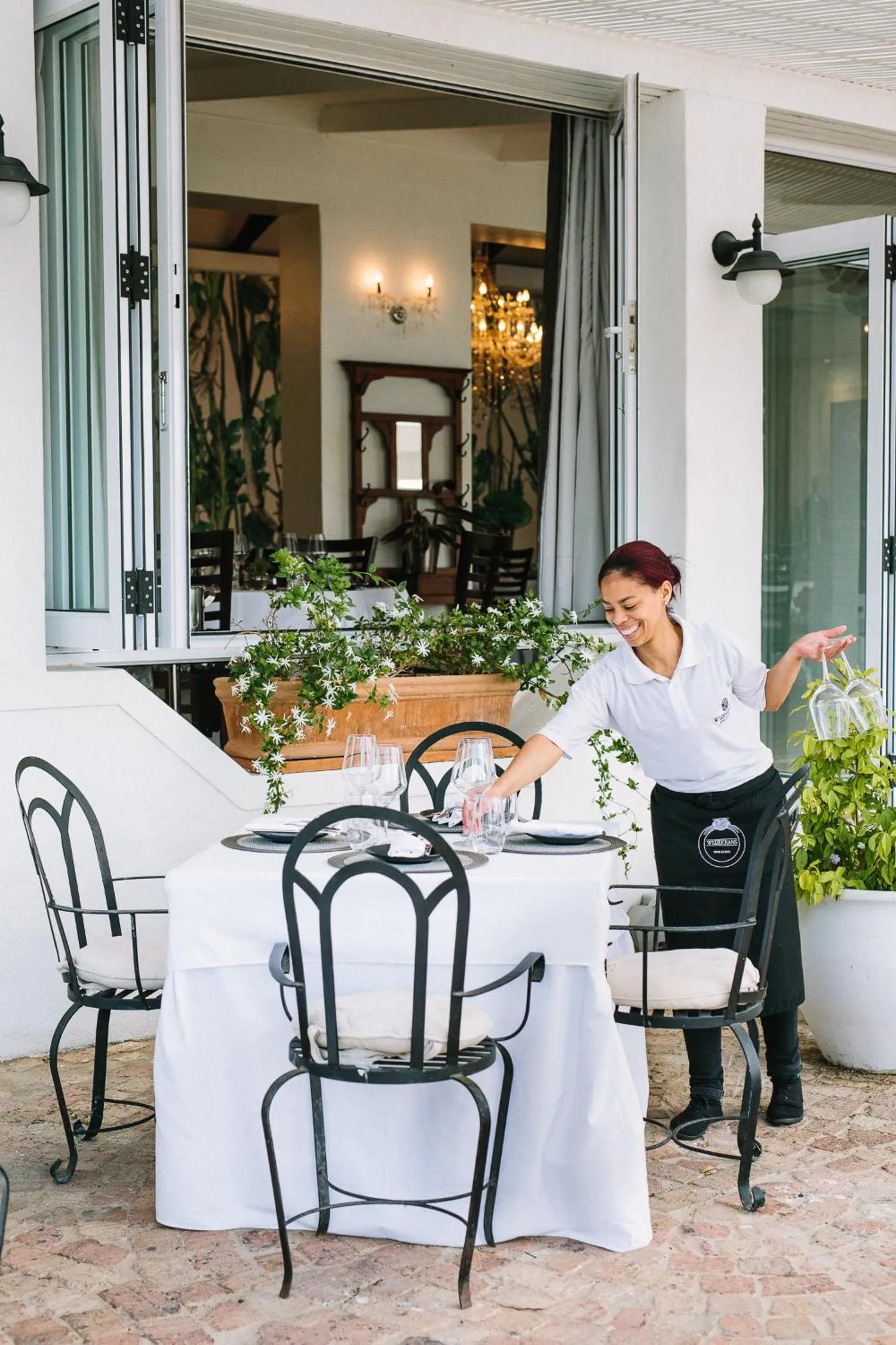Patio in Endless Vineyards at Wildekrans Wine Estate