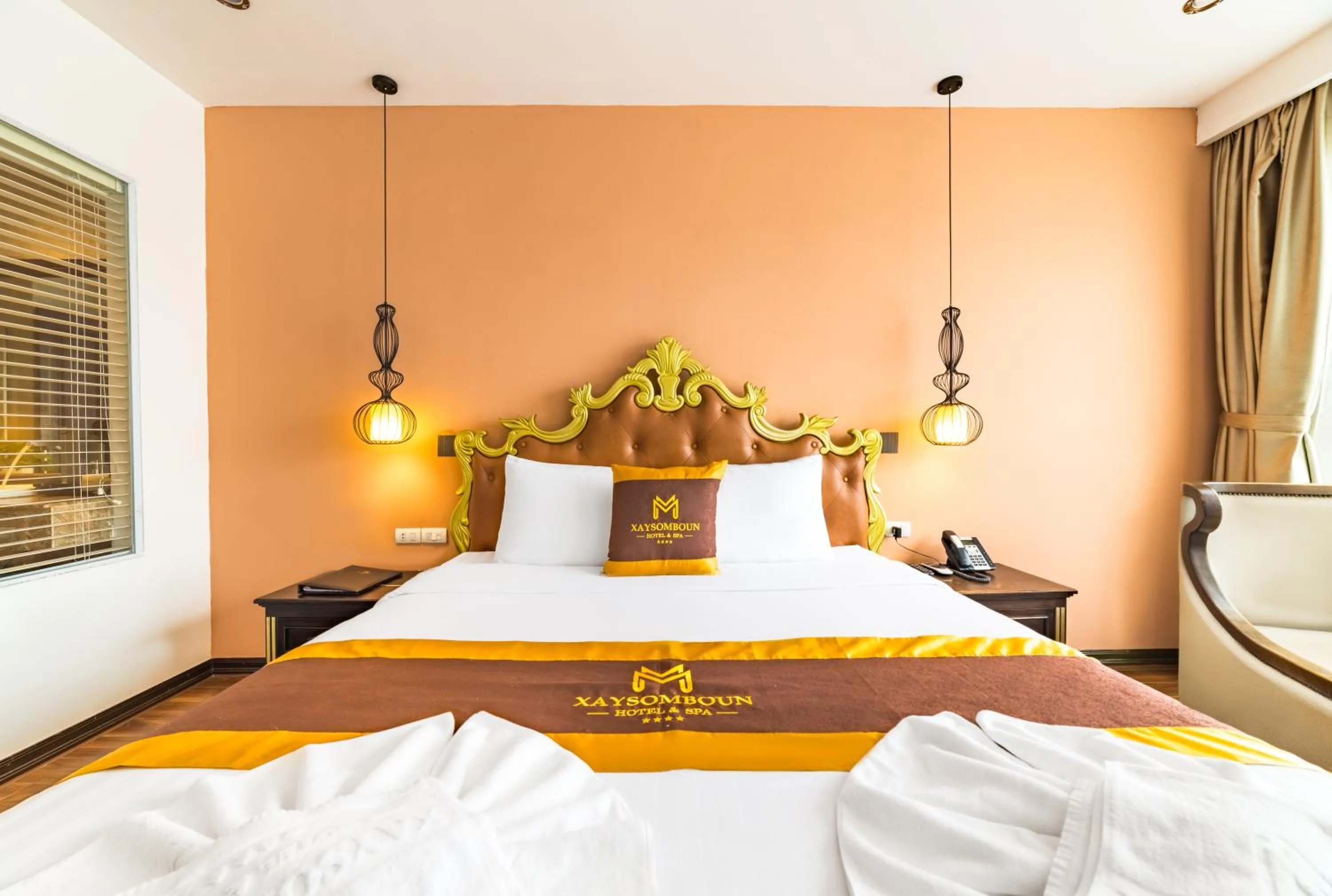 Bed in Xaysomboun Hotel & SPA