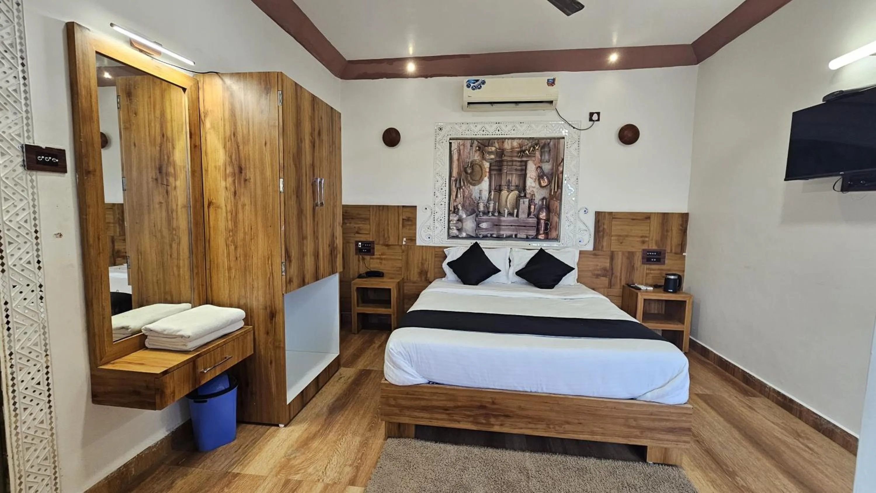 View (from property/room), Bed in Santkrupa Villa Resort