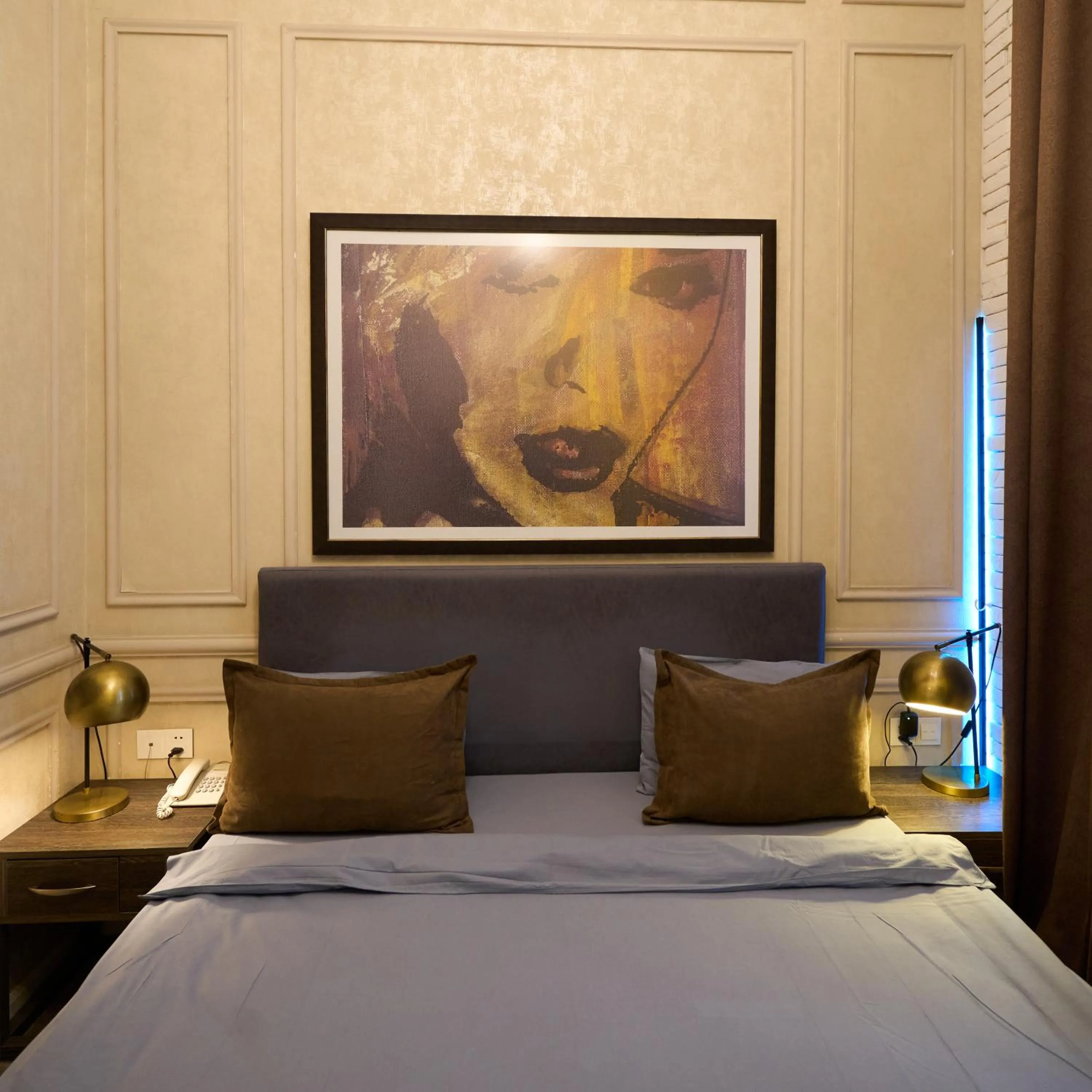 Bed in Zimmer Boutique Hotel