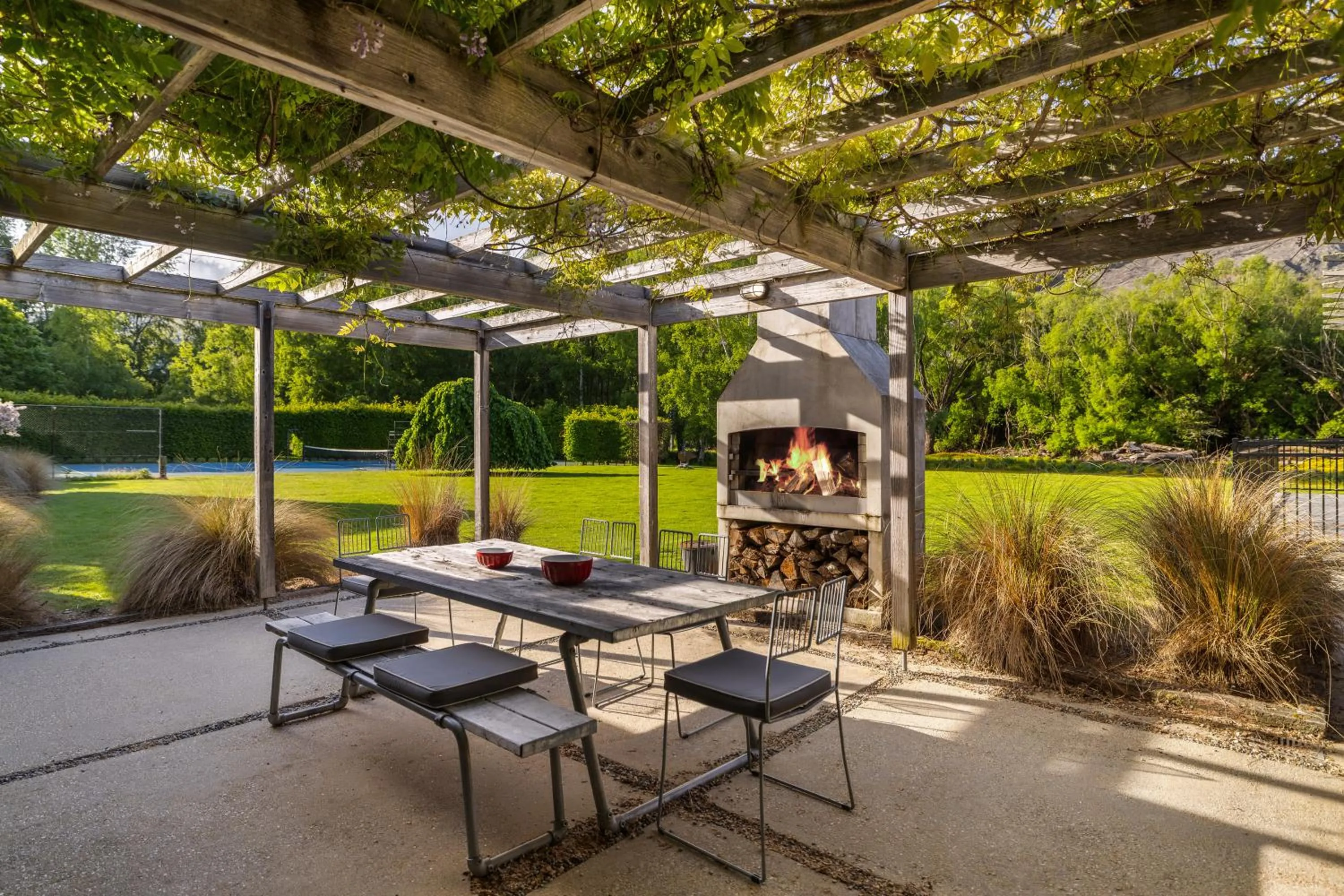fireplace in Wharenui Holiday Home by MajorDomo