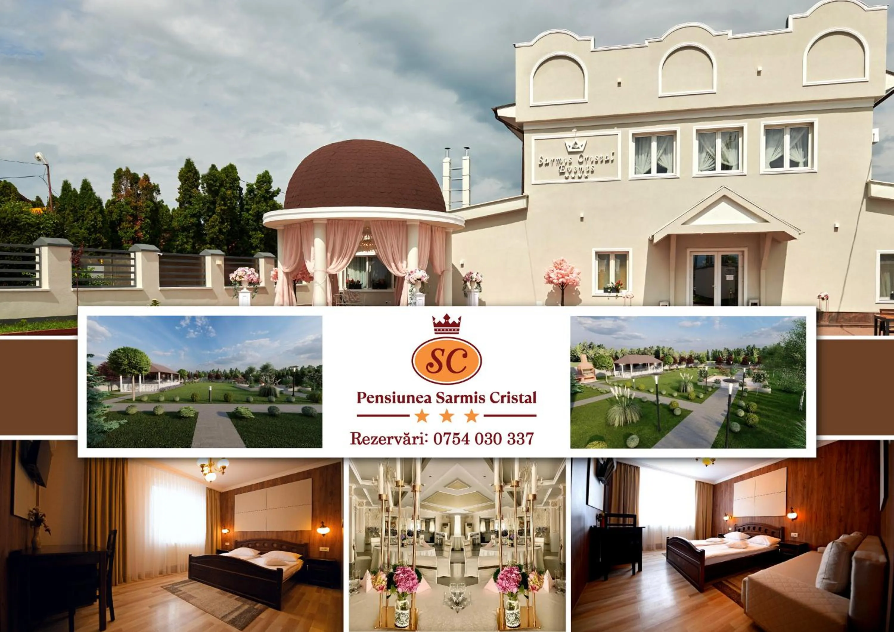 Property building, Bed in Pensiunea Sarmis Cristal