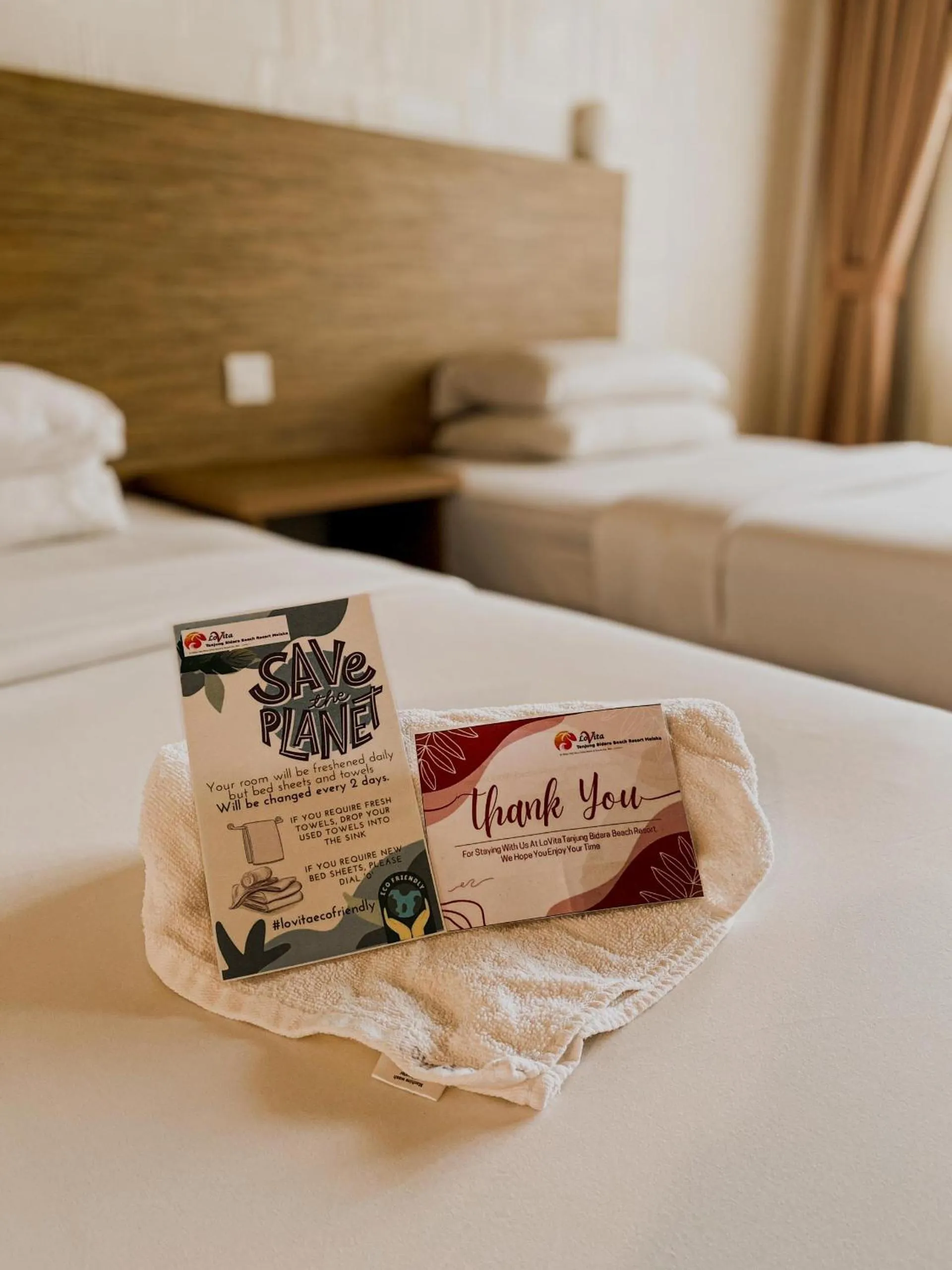 Bed in Lovita Tanjung Bidara Beach Resort