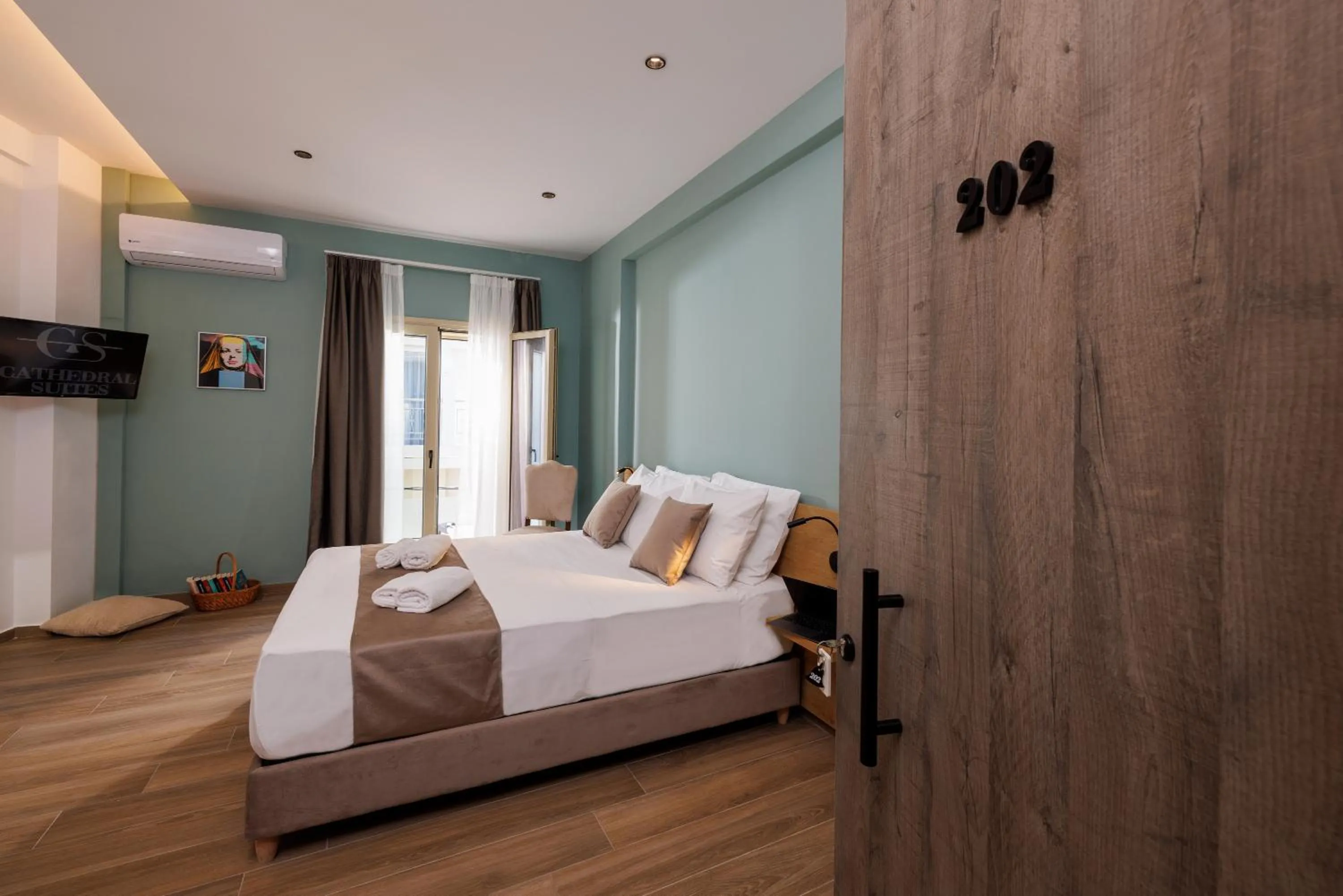 Bed in Cathedral Suites