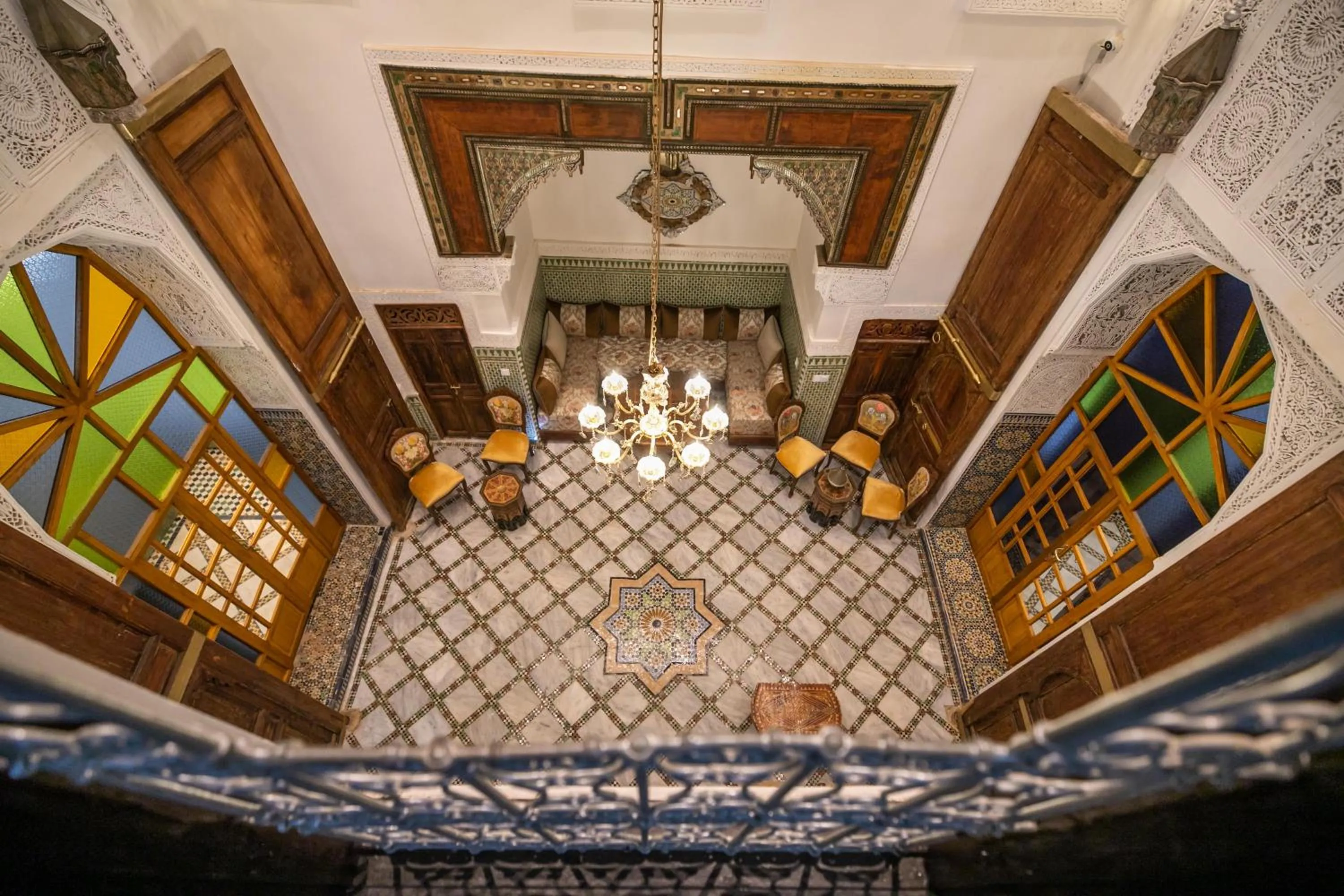 Communal lounge/ TV room in Dar Usham Fes Luxury Guest House