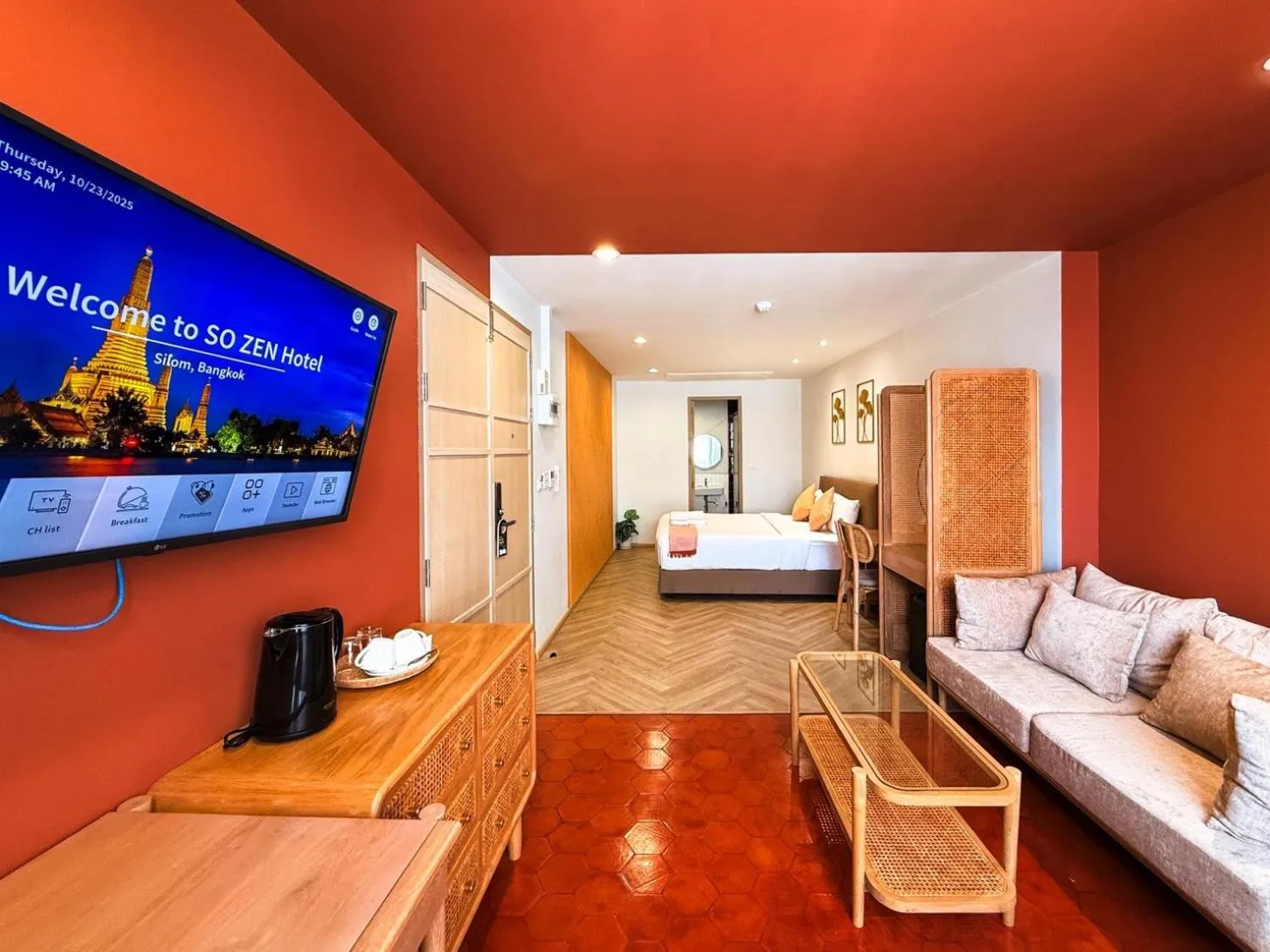 Bed in SO Zen Hotel Silom Bangkok