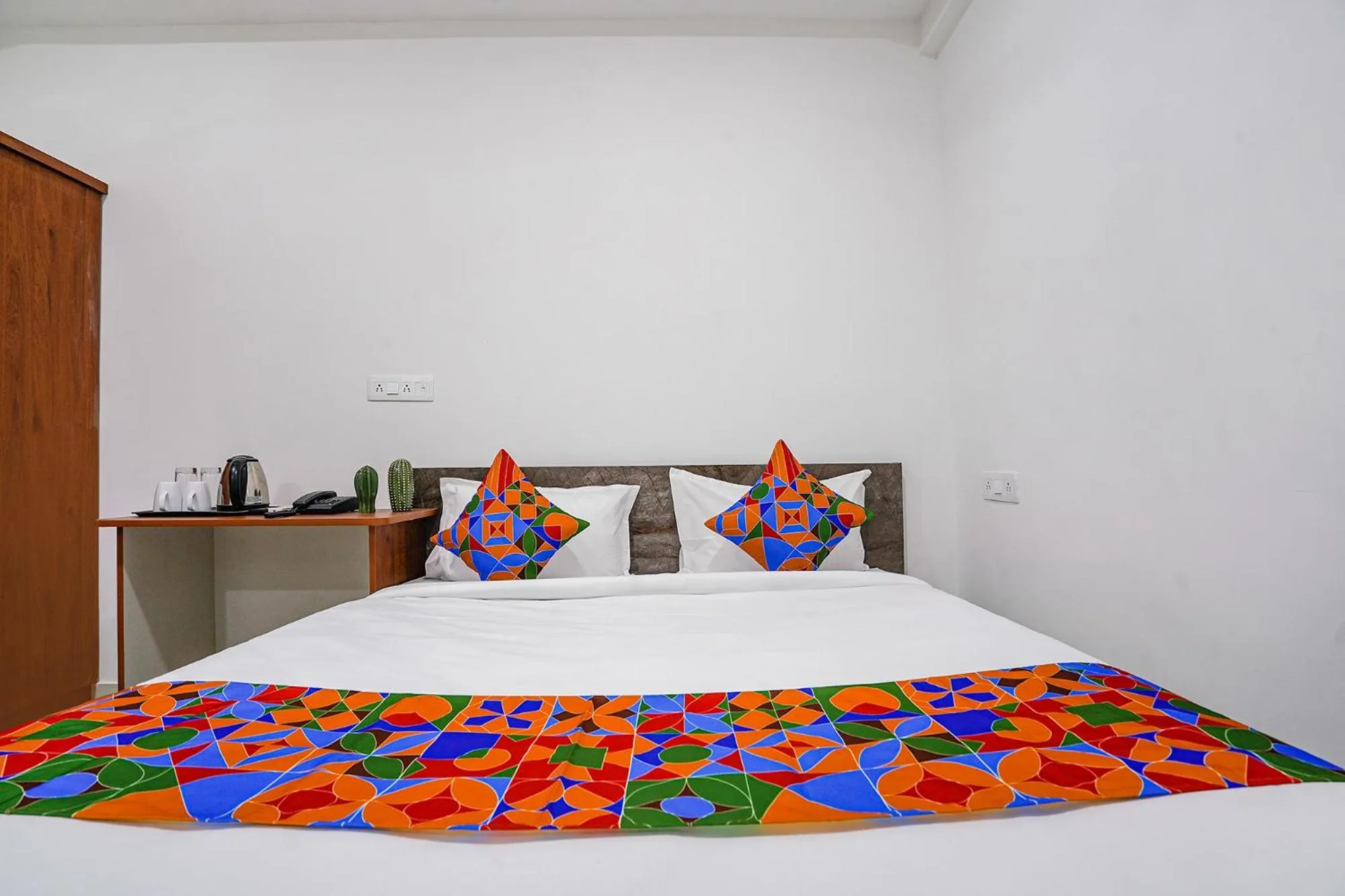 Bed in FabHotel Rooms 27 - Nr Hitech City