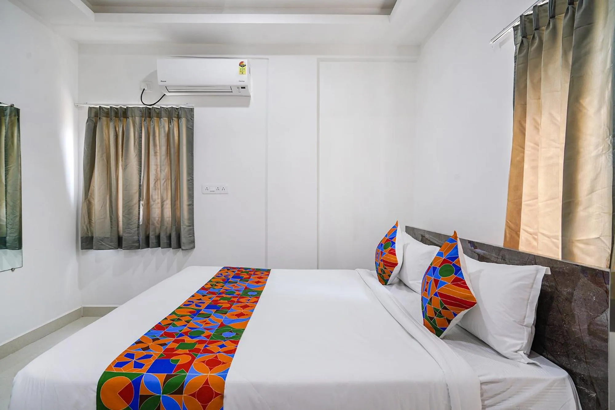 Bed in FabHotel Rooms 27 - Nr Hitech City
