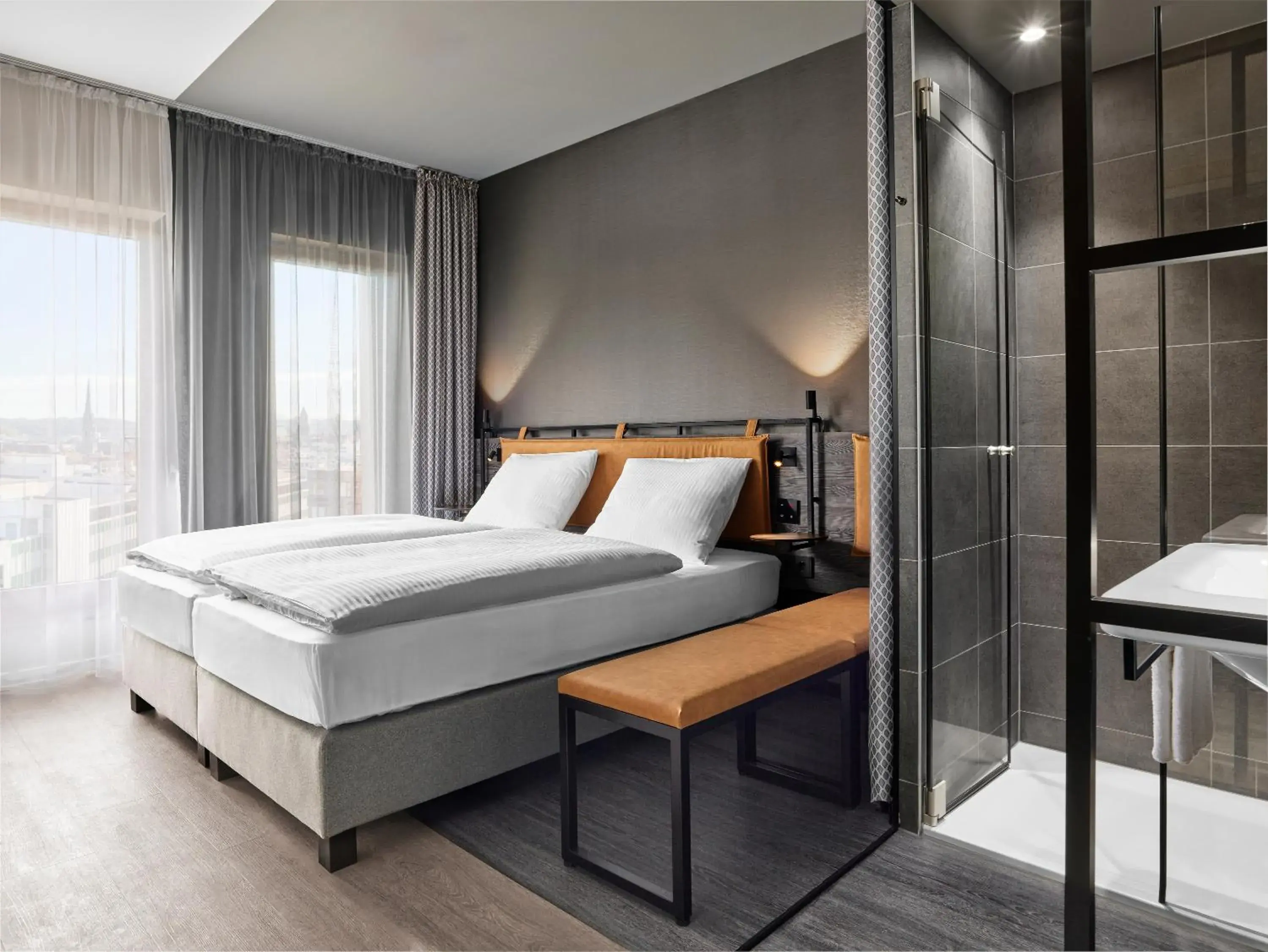 Bed in H2 Hotel Saarbrücken Bed in H2 Hotel Saarbrücken