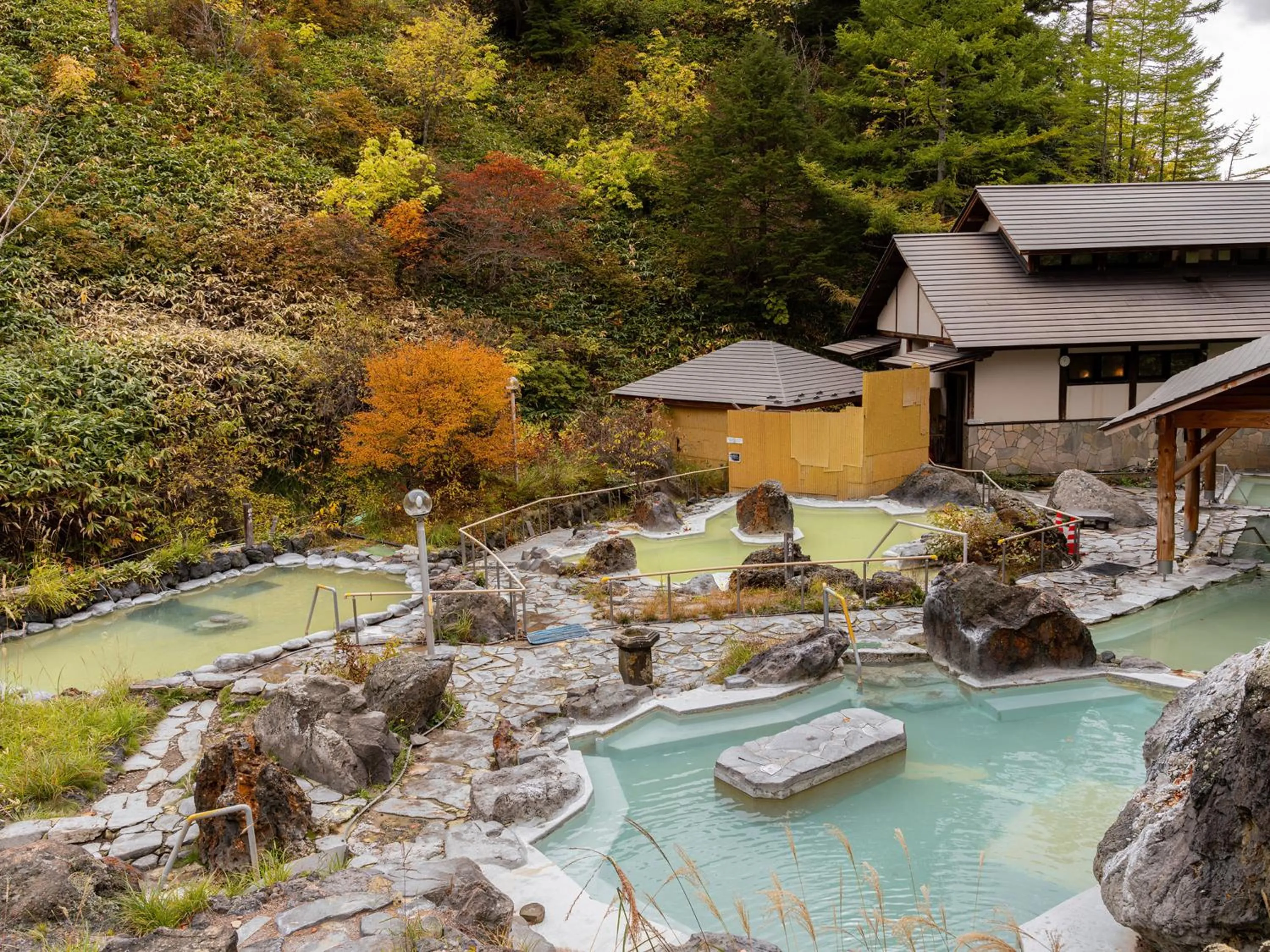 Open Air Bath in Manza Kogen Hotel