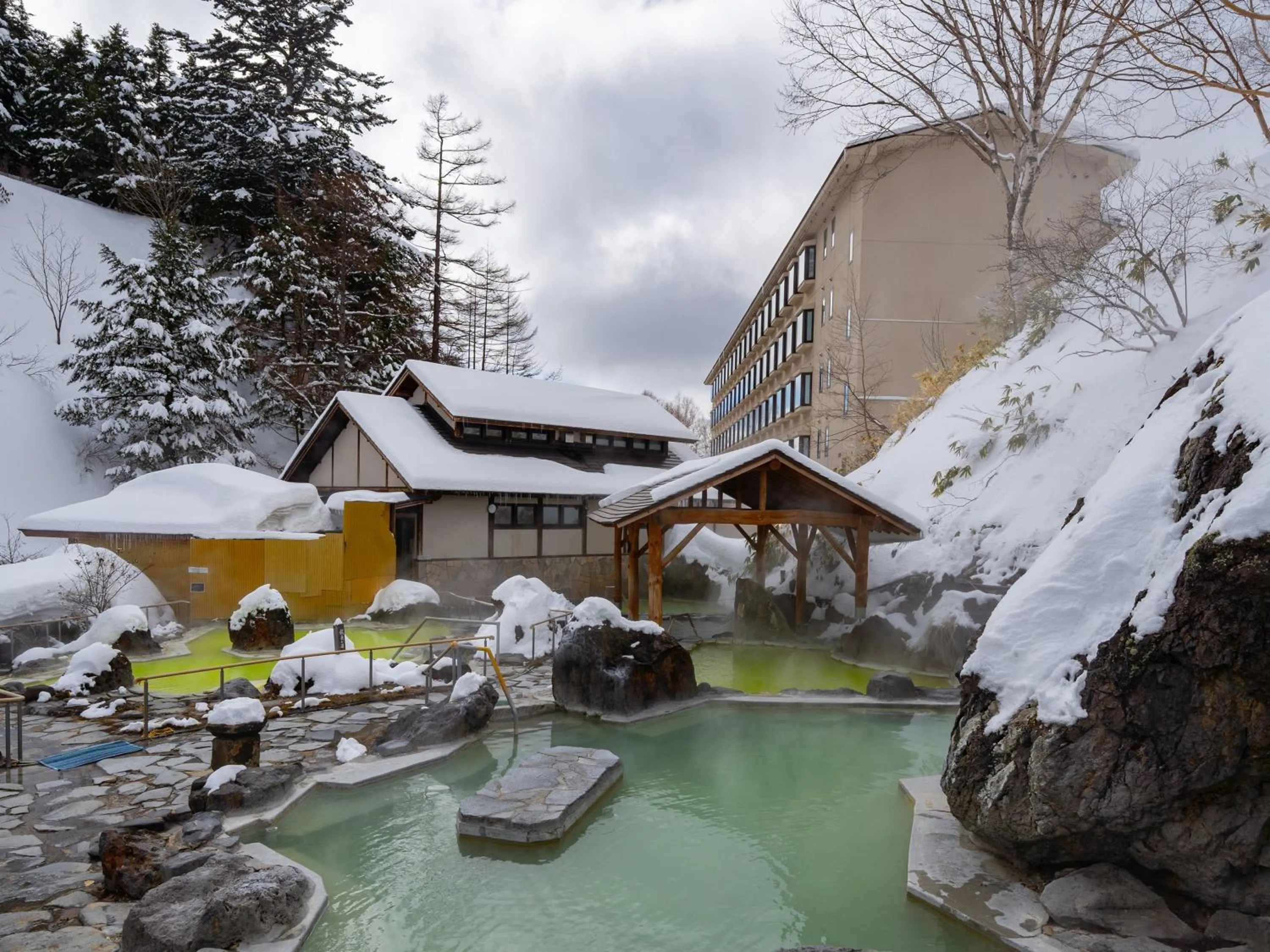 Open Air Bath in Manza Kogen Hotel