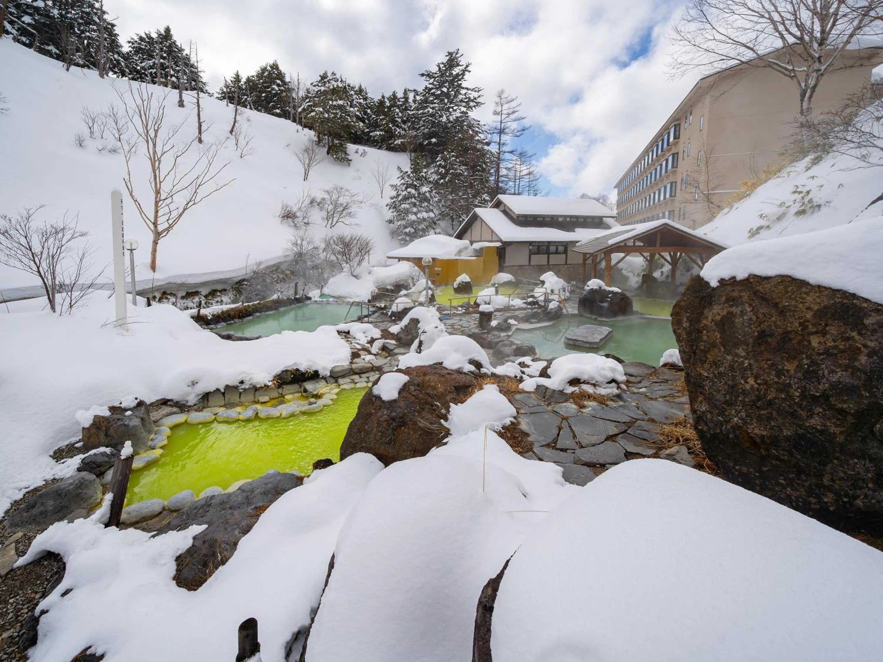 Open Air Bath in Manza Kogen Hotel
