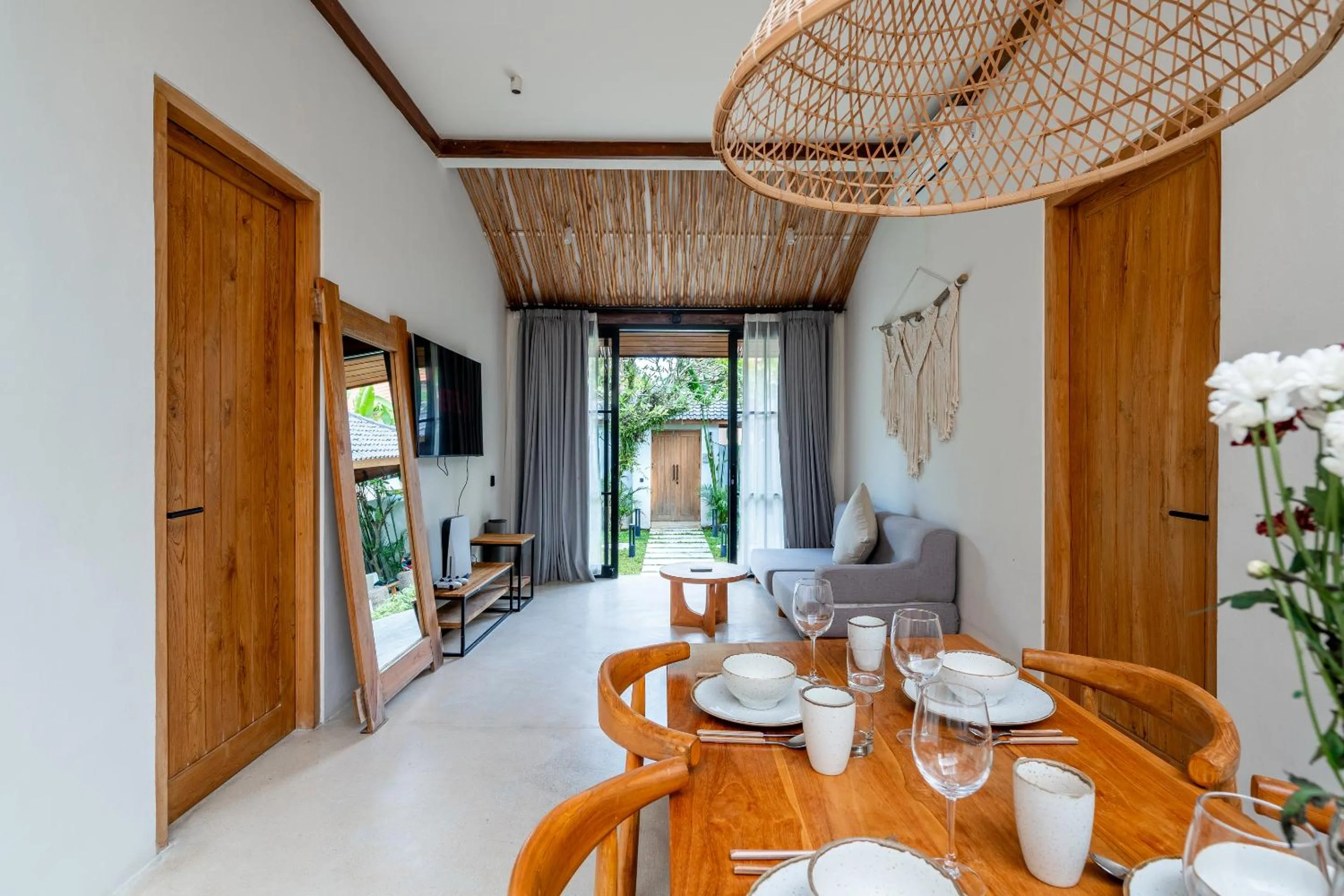 TV and multimedia in Hijau Villa by EVDEkimi - Charming 2BR escape with Pool, Outdoor Lounge, Lush Garden - New Year's Offer