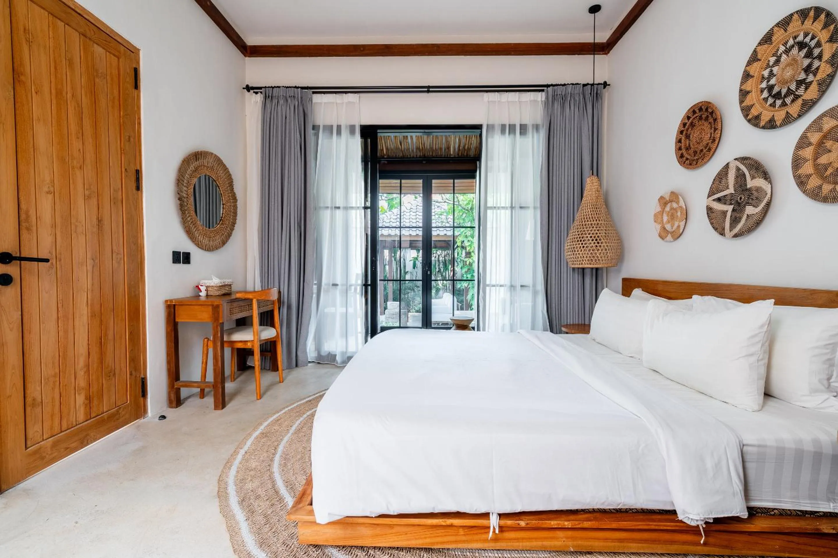 Bed in Hijau Villa by EVDEkimi - Charming 2BR escape with Pool, Outdoor Lounge, Lush Garden - New Year's Offer