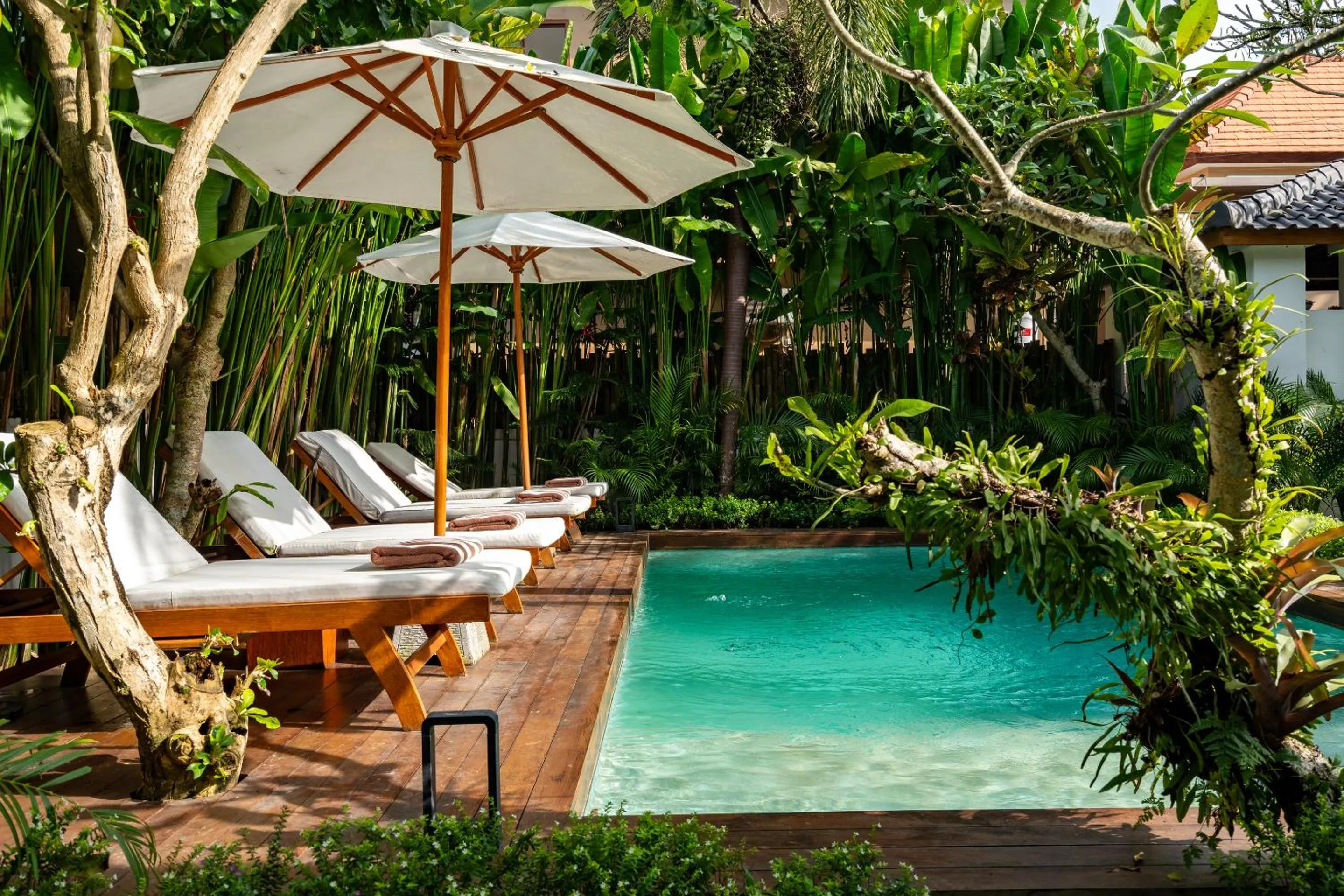 Garden in Hijau Villa by EVDEkimi - Charming 2BR escape with Pool, Outdoor Lounge, Lush Garden - New Year's Offer