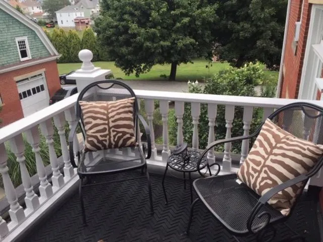 Balcony/Terrace in South Broadway Manor B&B - Near Fallingwater, Ohiopyle State Park, Hiking & Biking trails GAP