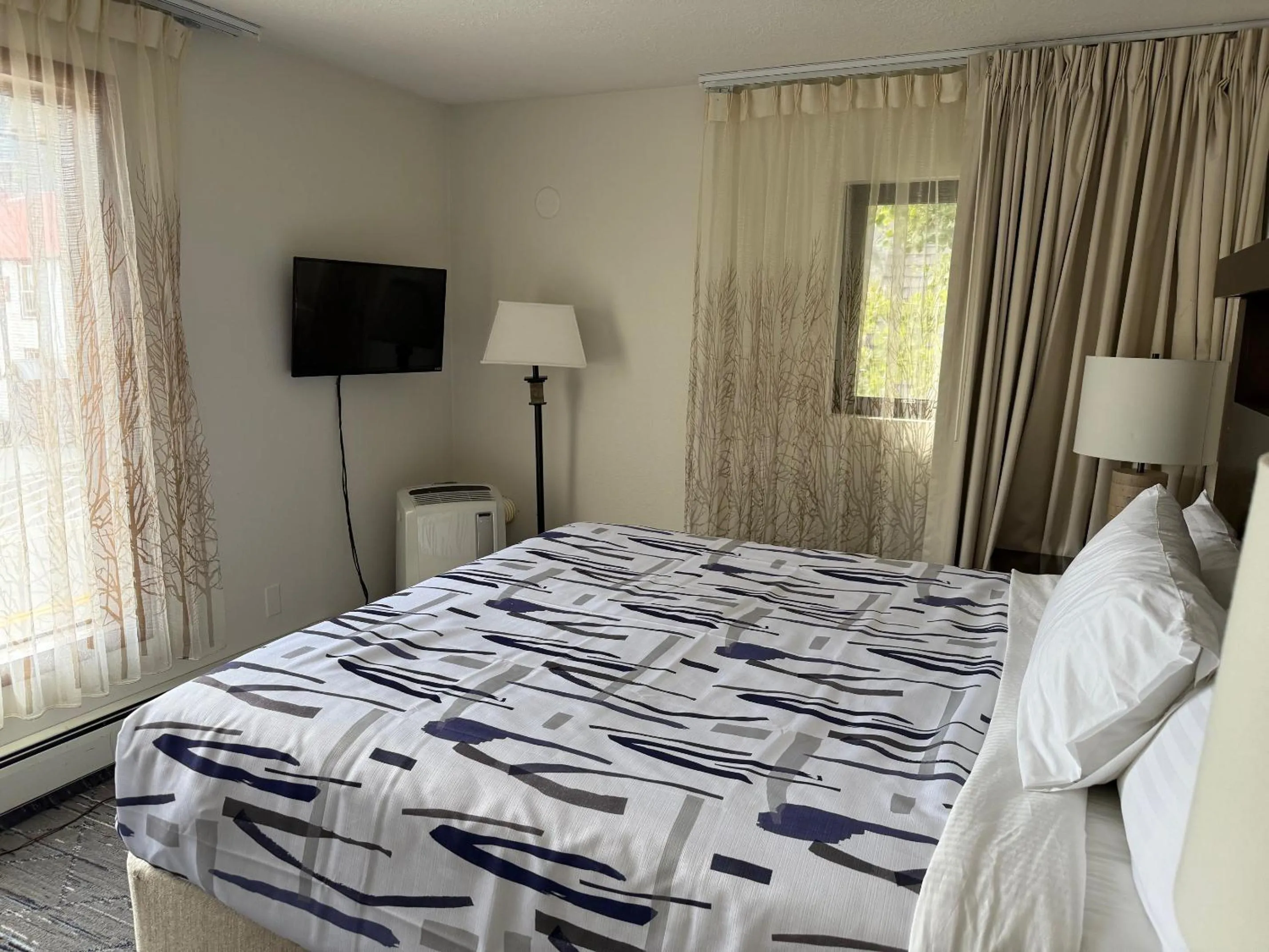 Bed in Snowshoe Motel