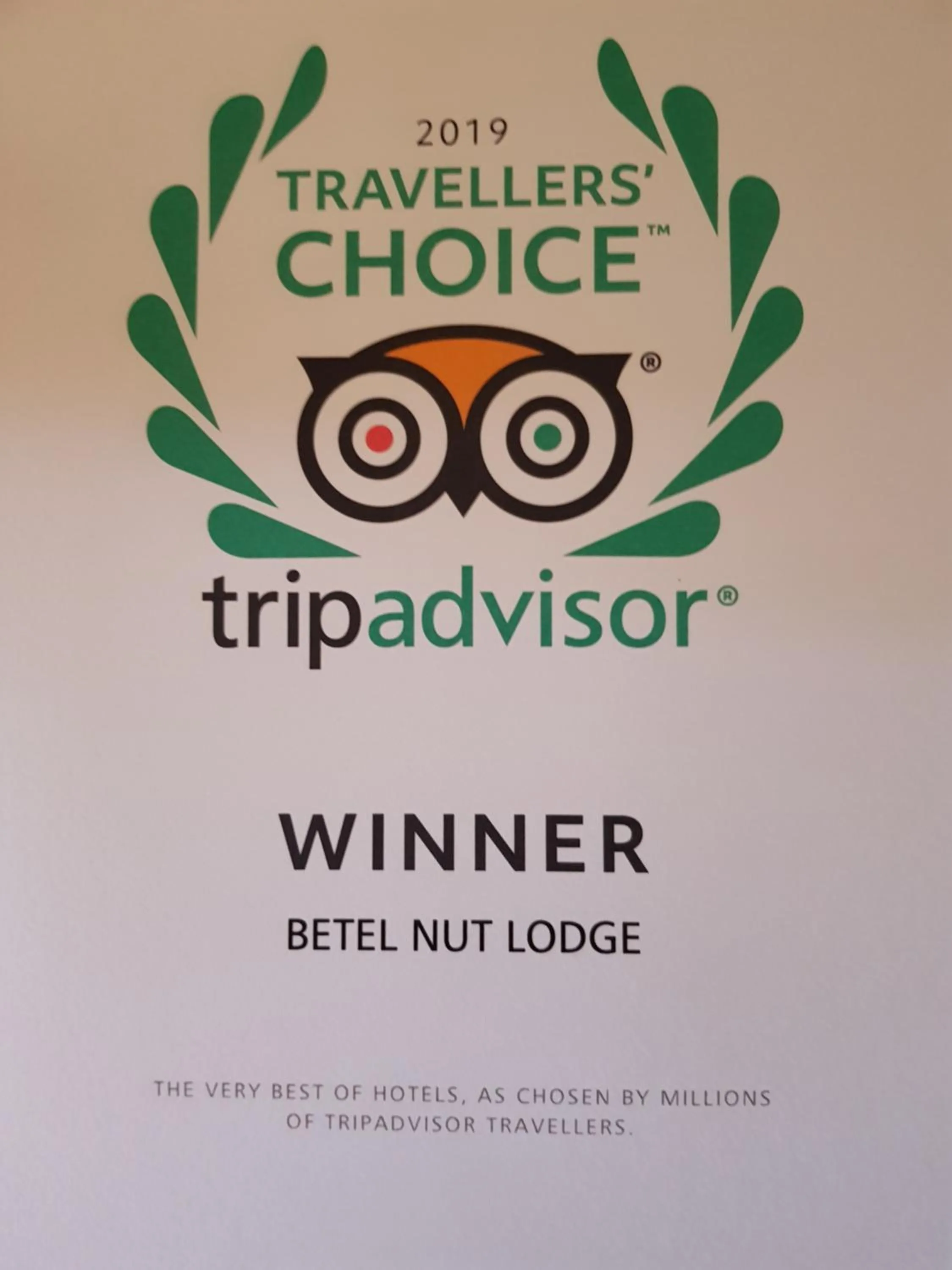 Certificate/Award in Betel Nut Lodge